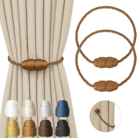 Magnetic Curtain Tiebacks Rope Curtain Tie Backs for Curtains 2 Pack Curtain Holders for Drapes