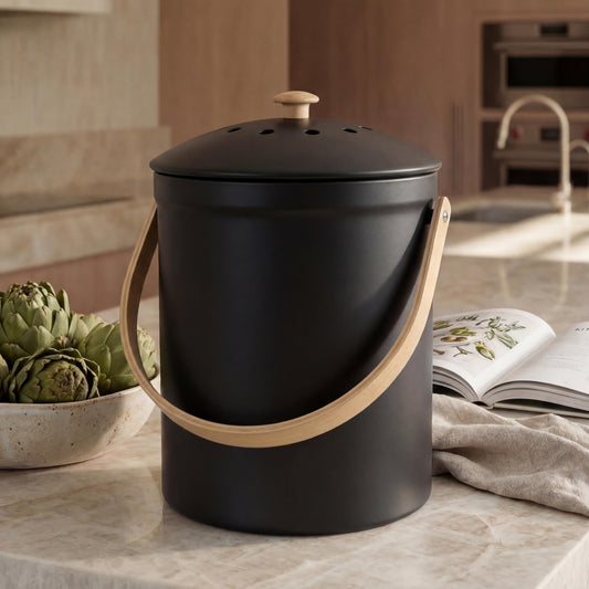 Beautiful Kitchen Compost Bin with Smell Proof Lid - Rust Proof and Odorless Compost Bucket for