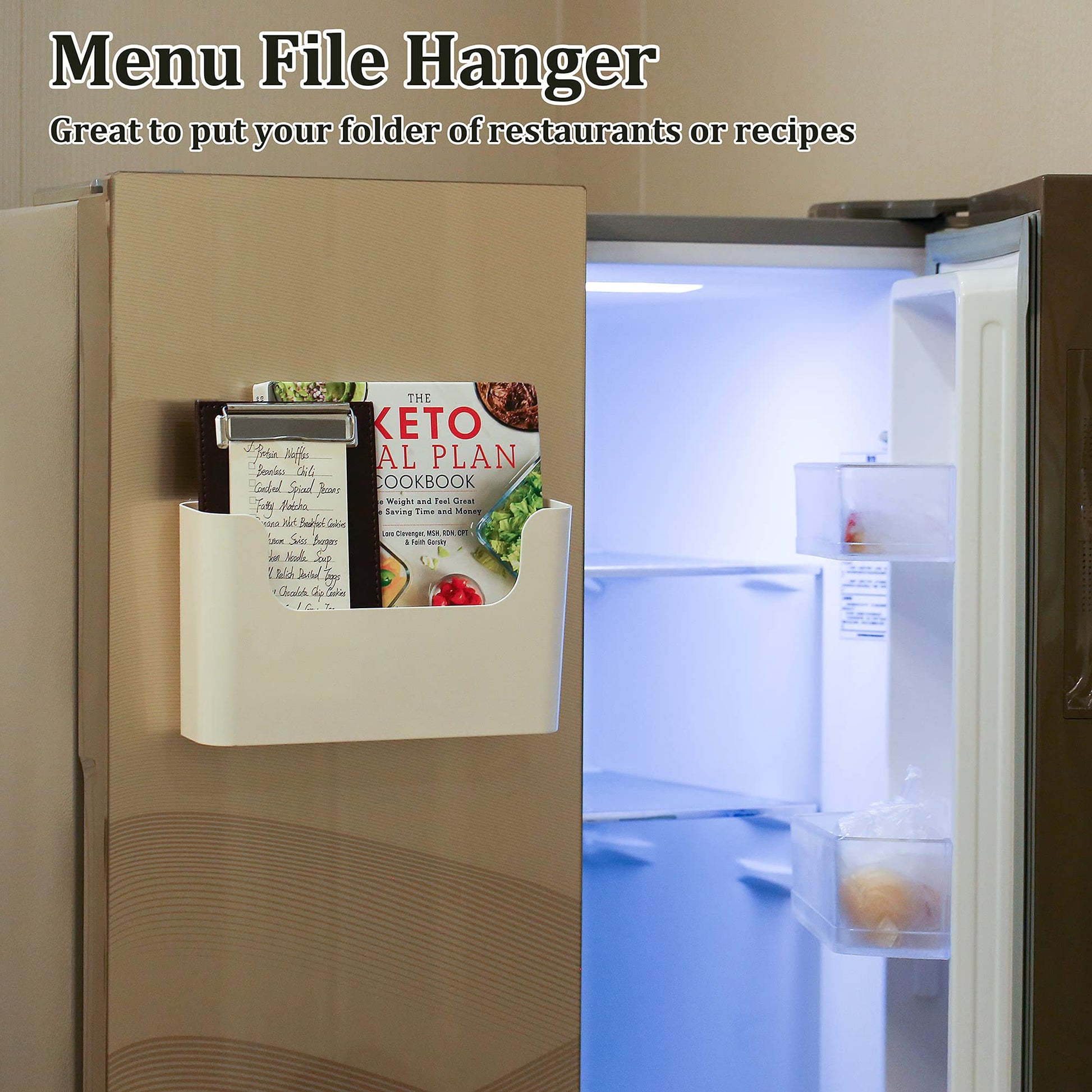 YOHOM No Drilling File Holder Wall Mails Magazines Organizer Adhesive Door Mount, Single