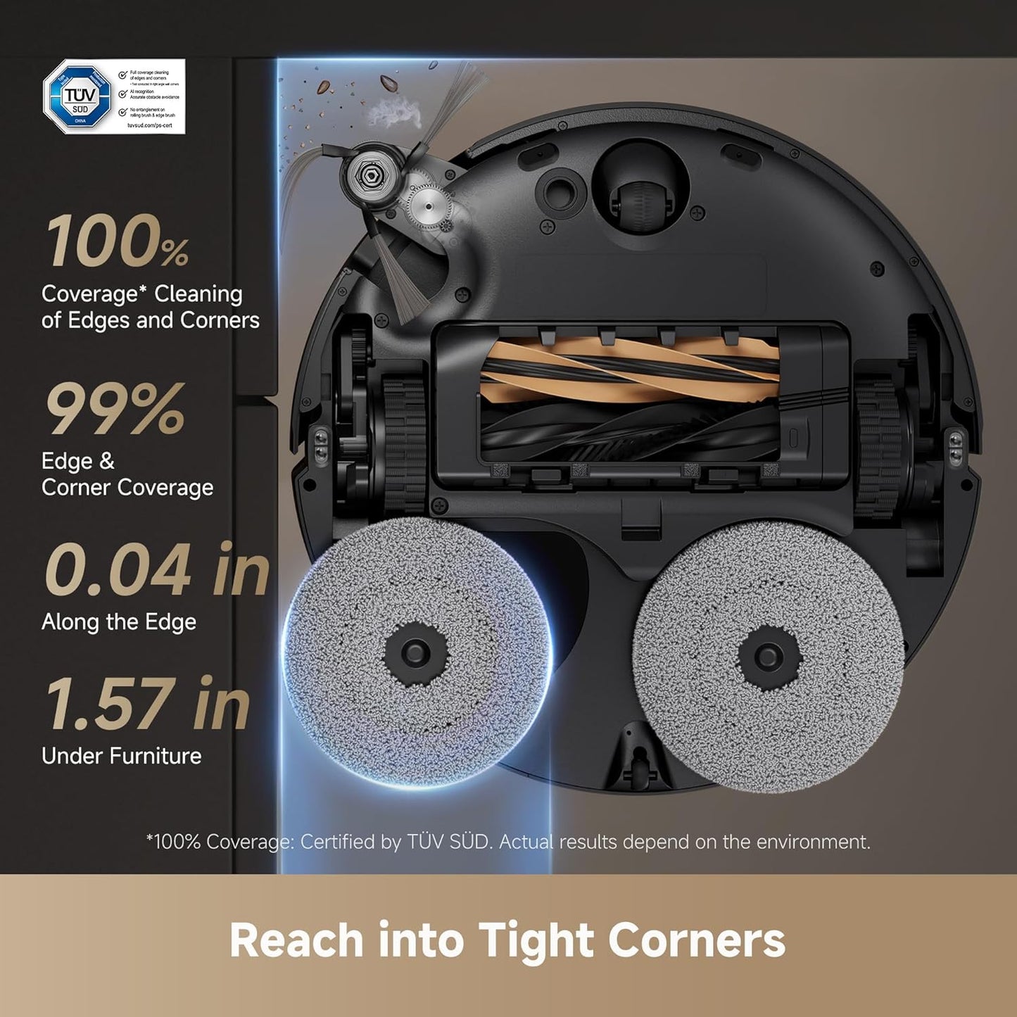 DREAME X50 Ultra Complete Robot Vacuum and Mop with Auto-Empty and Mop Self-Cleaning, 20,000Pa Suction, Obstacle Avoidance and 360° Navigation, Corner to Edge Deep Cleaning, Detangling Brush (Black)