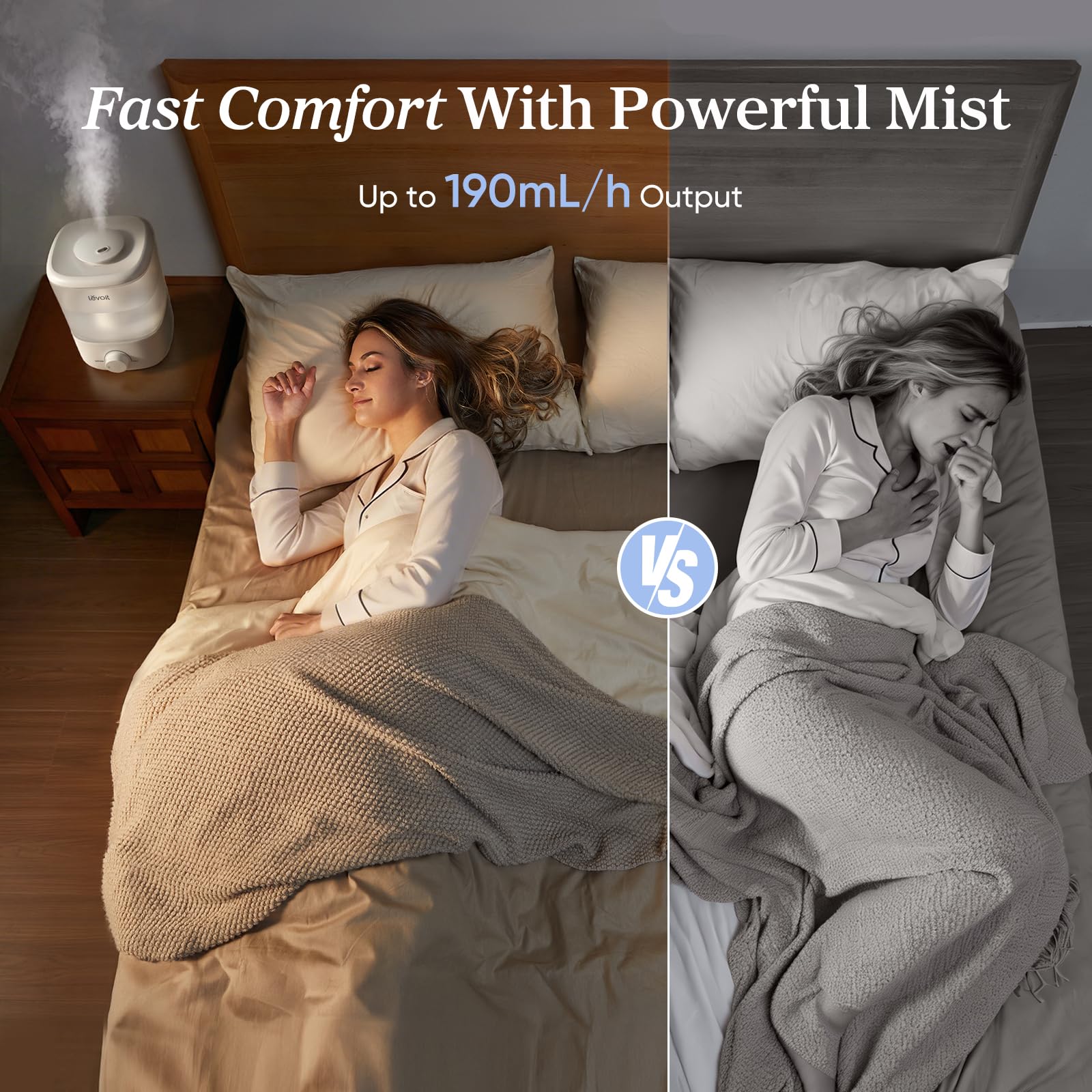 Levoit Top Fill Humidifiers for Bedroom, 2.5L Tank for Large Room, 28dB