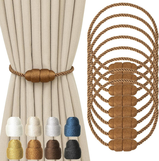 Magnetic Curtain Tiebacks Rope Curtain Tie Backs for Curtains 8 Pack Curtain Holders for Drapes