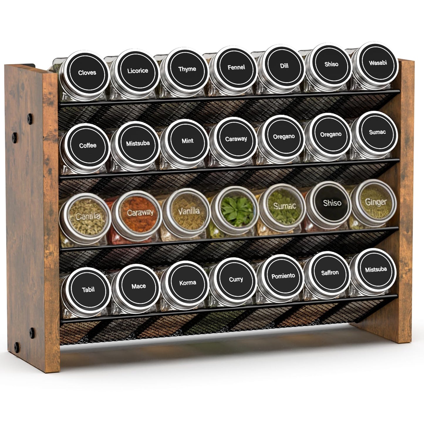 Spice Rack Organizer for Cabinet, Seasoning Organizer Wall Mount Countertop