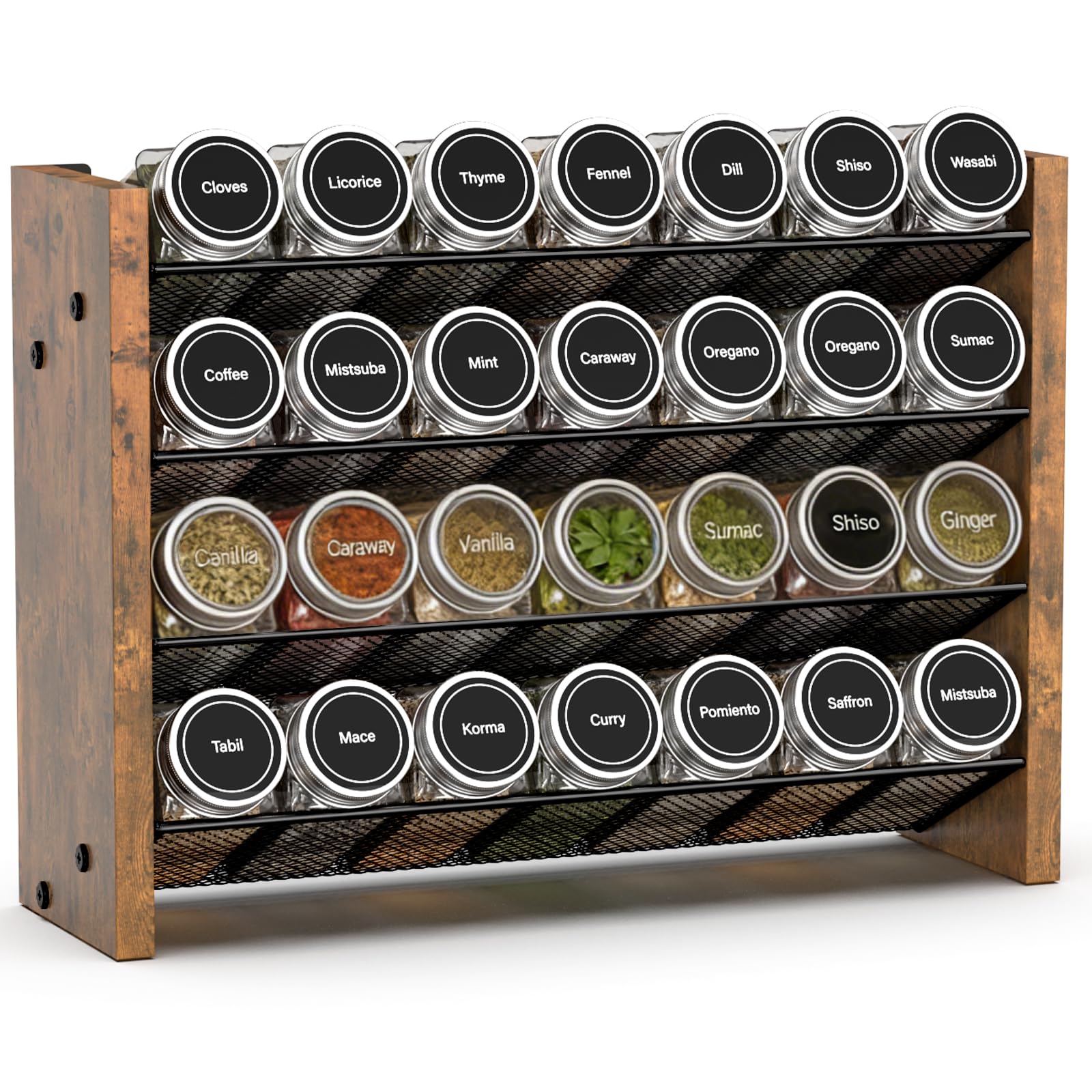 Spice Rack Organizer for Cabinet, Seasoning Organizer Wall Mount Countertop