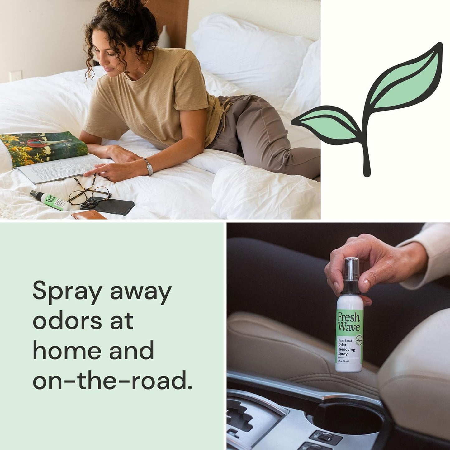 Fresh Wave Original Scent Odor Eliminator Spray & Air Freshener, 2 fl. oz. Travel Size (Pack of 2)