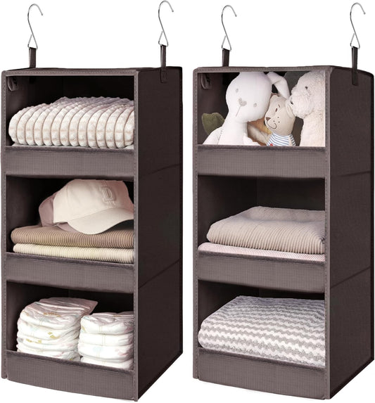 GRANNY SAYS 3 Shelf Hanging Closet Organizers and Storage, Collapsible Closet Storage Organizer