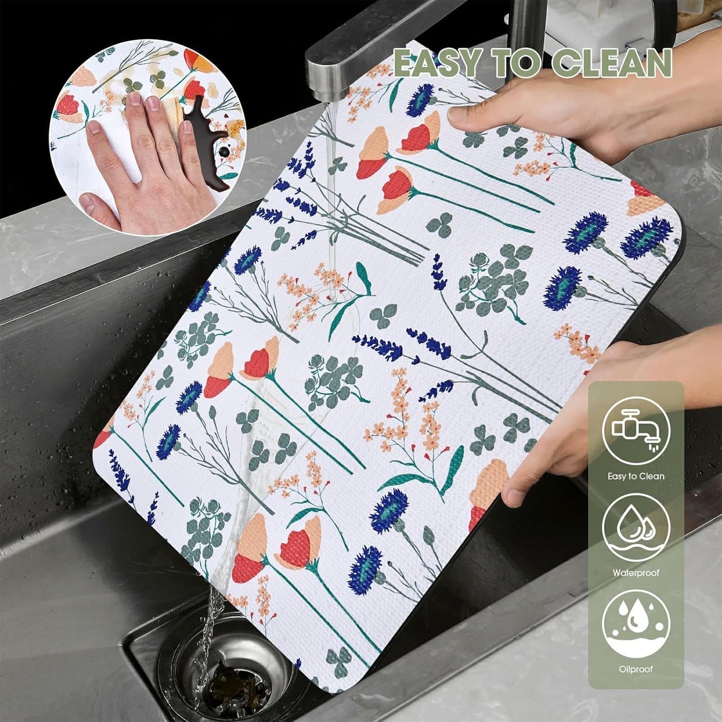 Drawer and Shelf Liner for Kitchen Cabinets 12INx20FT, Non Adhesive, Non Slip Drawer Liner Shelf Paper for Kitchen, Waterproof Floral Shelf Liner (Purple red Floral)