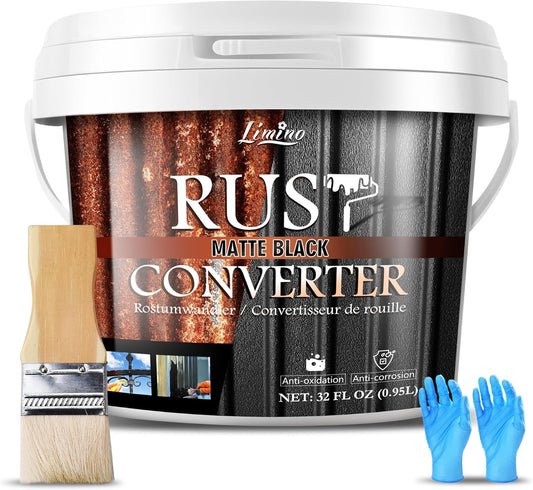 Rust Converter for Metal - Black Metal Primer and Rust Remover, Reformer ＆ Encapsulator, Long-lasting Anti-Rust Effect, Inhibitor Paint for Cars and Various Surfaces - 32 fl. oz
