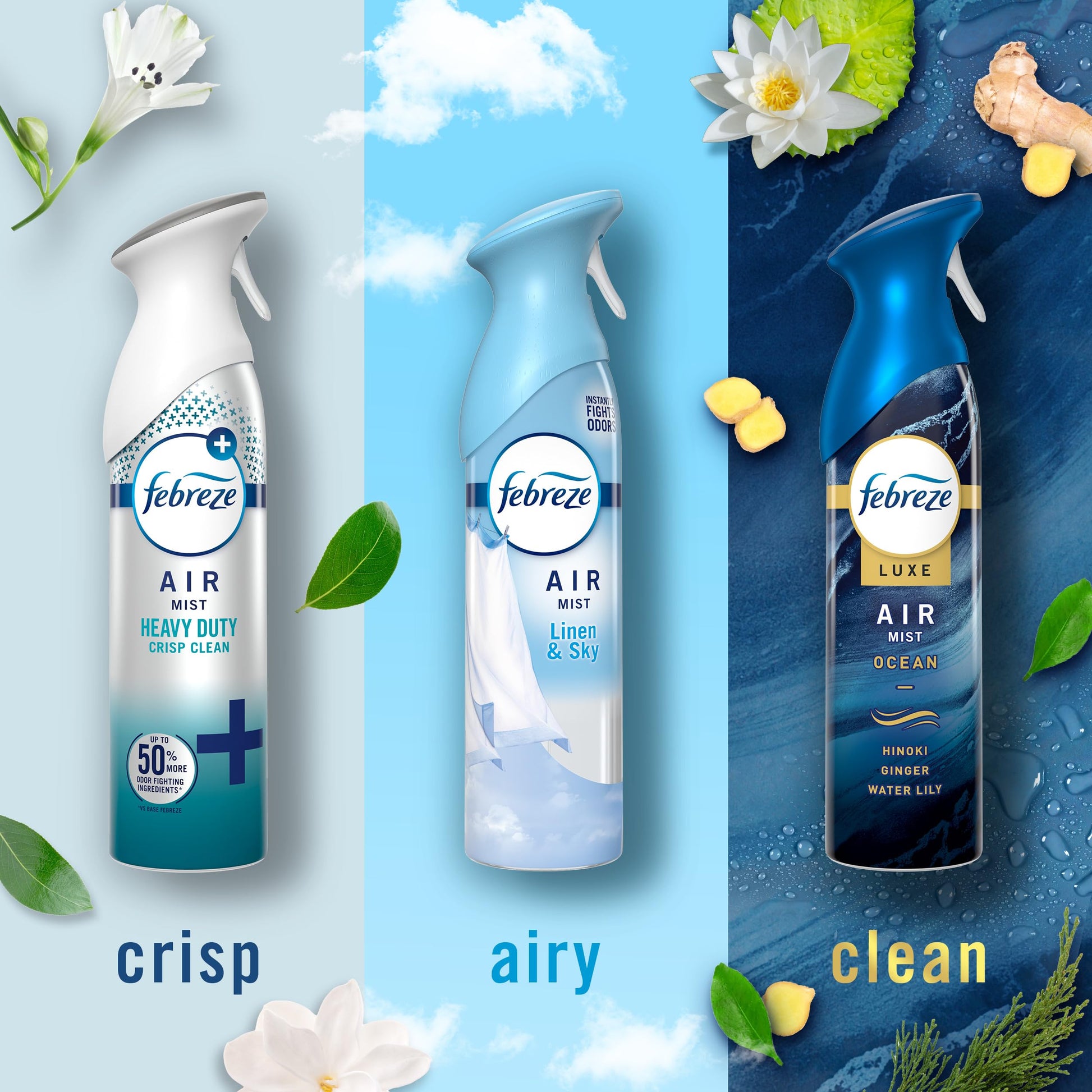 Febreze New & Improved Air Mist Scent Mix, Air Freshener, Home and Kitchen Essentials, Odor