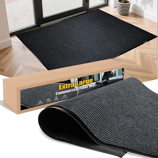 Entrance Mat for Home or Office - 3 x 5 Feet, Carpeted Indoor/Outdoor Entry Mat - Absorbent, Slip Resistant, Low-Profile, Easy to Clean, Rubber Entry Mat - Charcoal