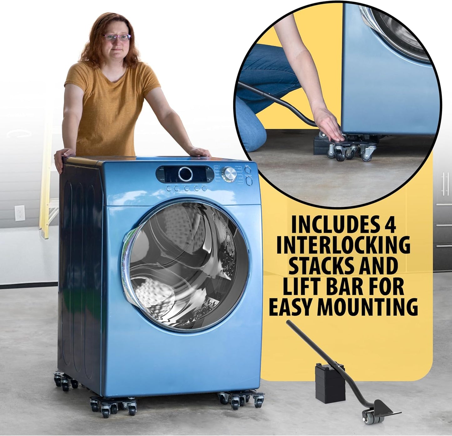 Furniture Movers with Wheels - Set of 4 Heavy Duty Furniture Lifter Tool with 2000 lbs Load Capacity, Easy Sliders Dolly for Moving Appliances, Sofa, Cabinet, and Piano etc (6.3×6.3IN)