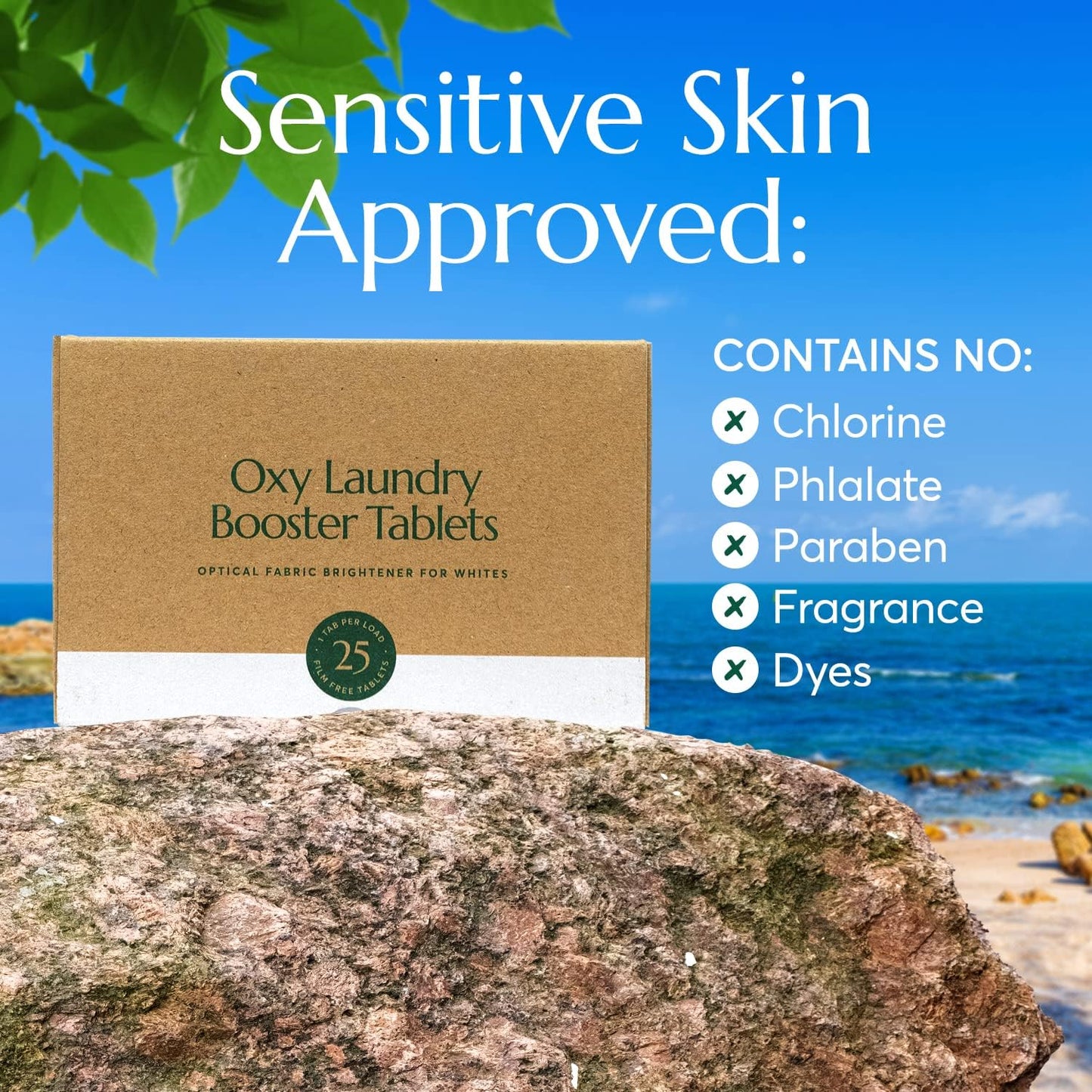 Cleanomic - Oxy Laundry Booster Tablets (White) - Oxy Cleaner Laundry Stain Remover, Color Safe Bleach, Laundry Whitener Brightener (25 Count)