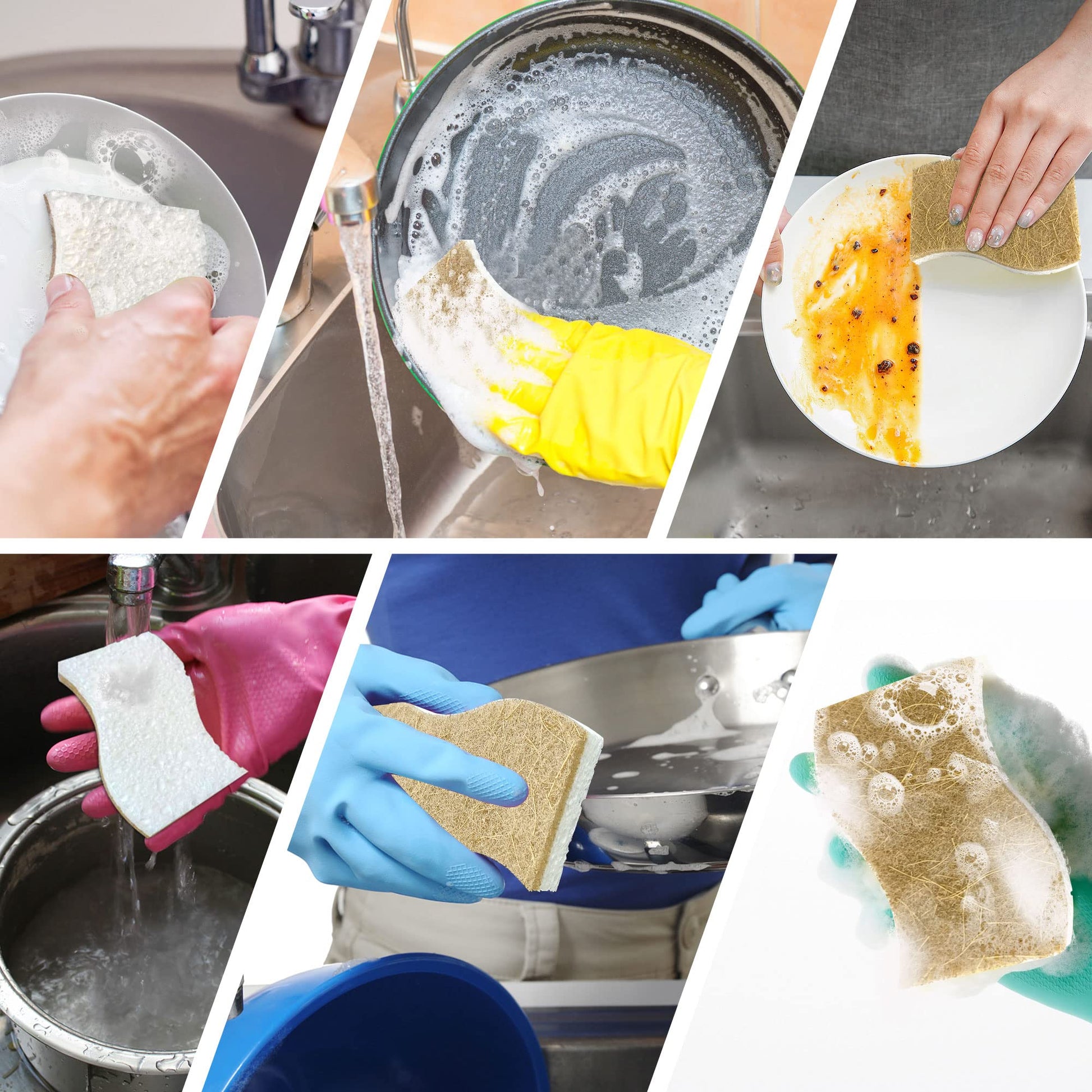 KICKLEEN 9 Pack Biodegradable Natural Kitchen Sponge Dish Sponges