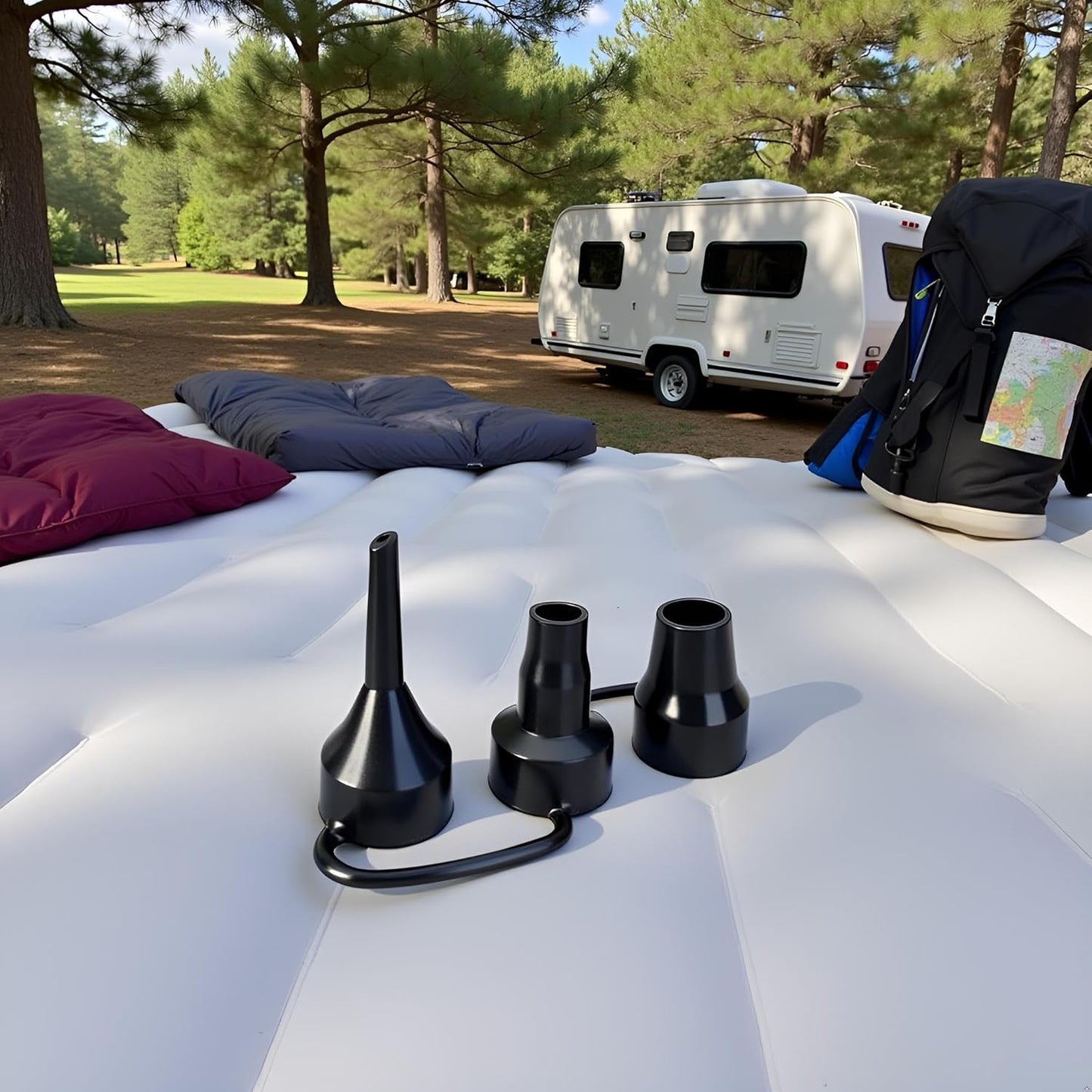 3 Sizes Black Air Pump Replacement Nozzles, Inflatable Pump Nozzles Head, Plastic Pump,Air Pump Inflator Adaptor Accessory for Partial Air Bed,Air Mattress Air Mattresses and Accessories