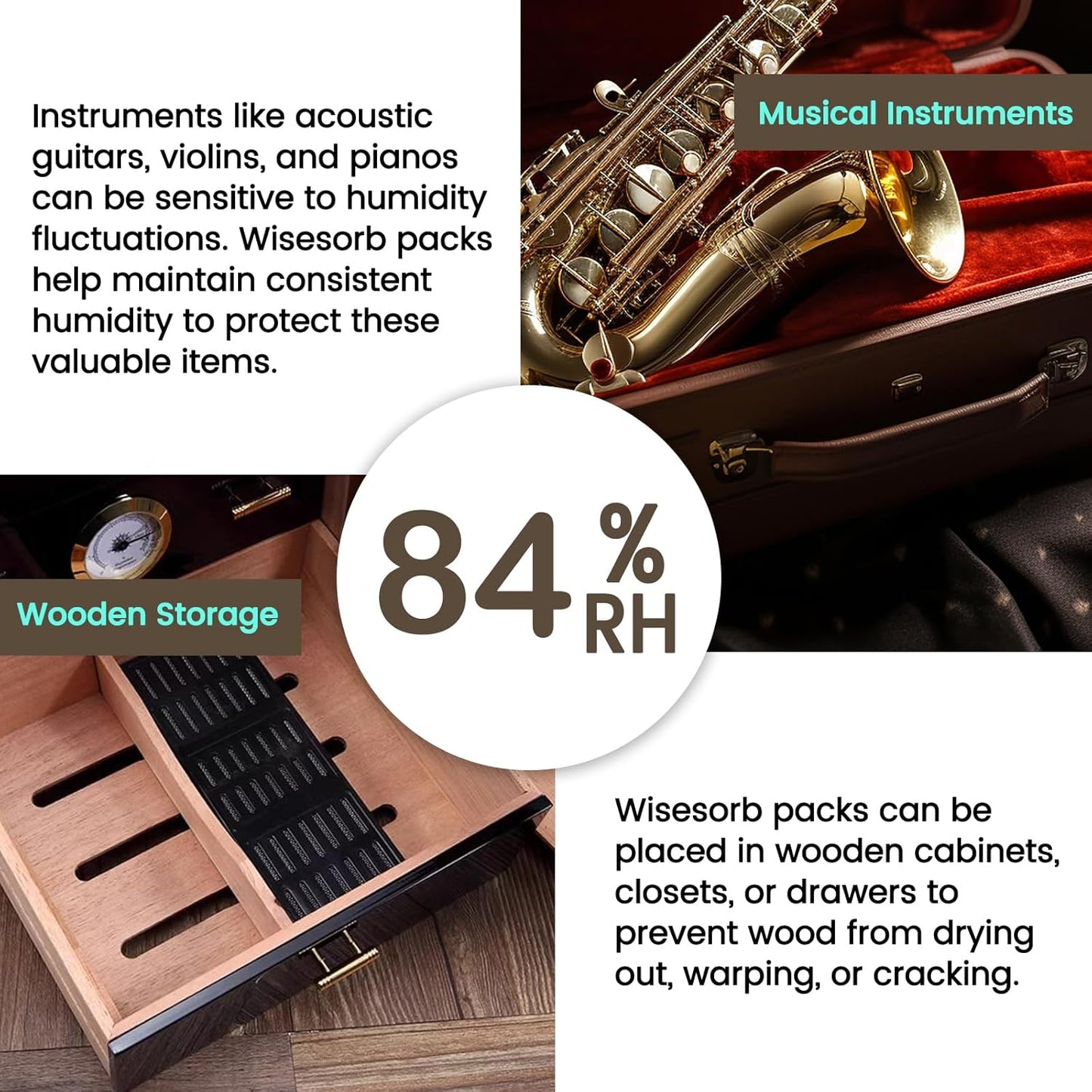 84% Two-Way Humidity Control Packs for Storing 1 lb ??Size 60 ??25 Pack ??Seasoning Packets Moisture Control Packets Individually Wrapped, Humidifier Packs for Season Wood Humidifier Boxes