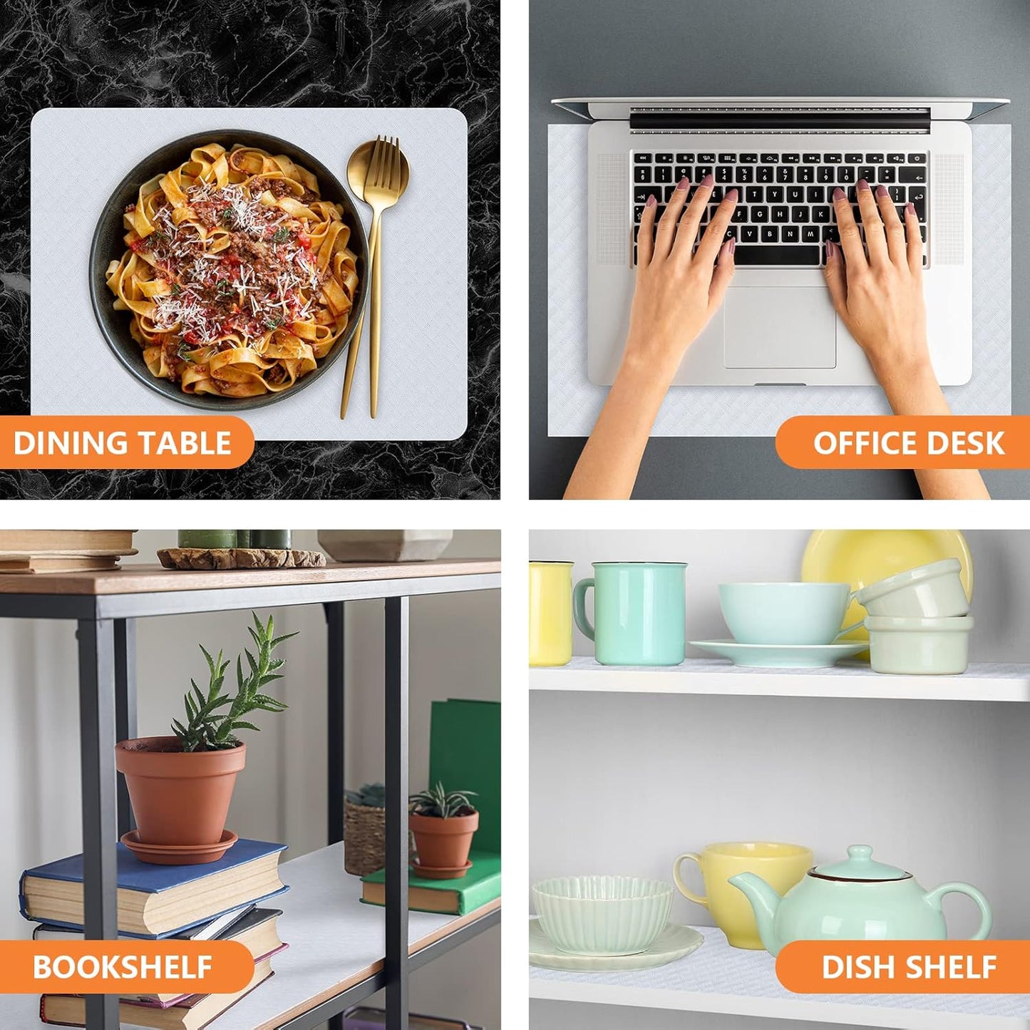 White Shelf Liner Kitchen Cabinet Liners Refrigerator Liners Waterproof & Oil-Proof Kitchen Cupboard Liner Drawer Mats EVA Material Non Adhesive Fridge Liner for Shelves 23.6 x 393.7 Inches