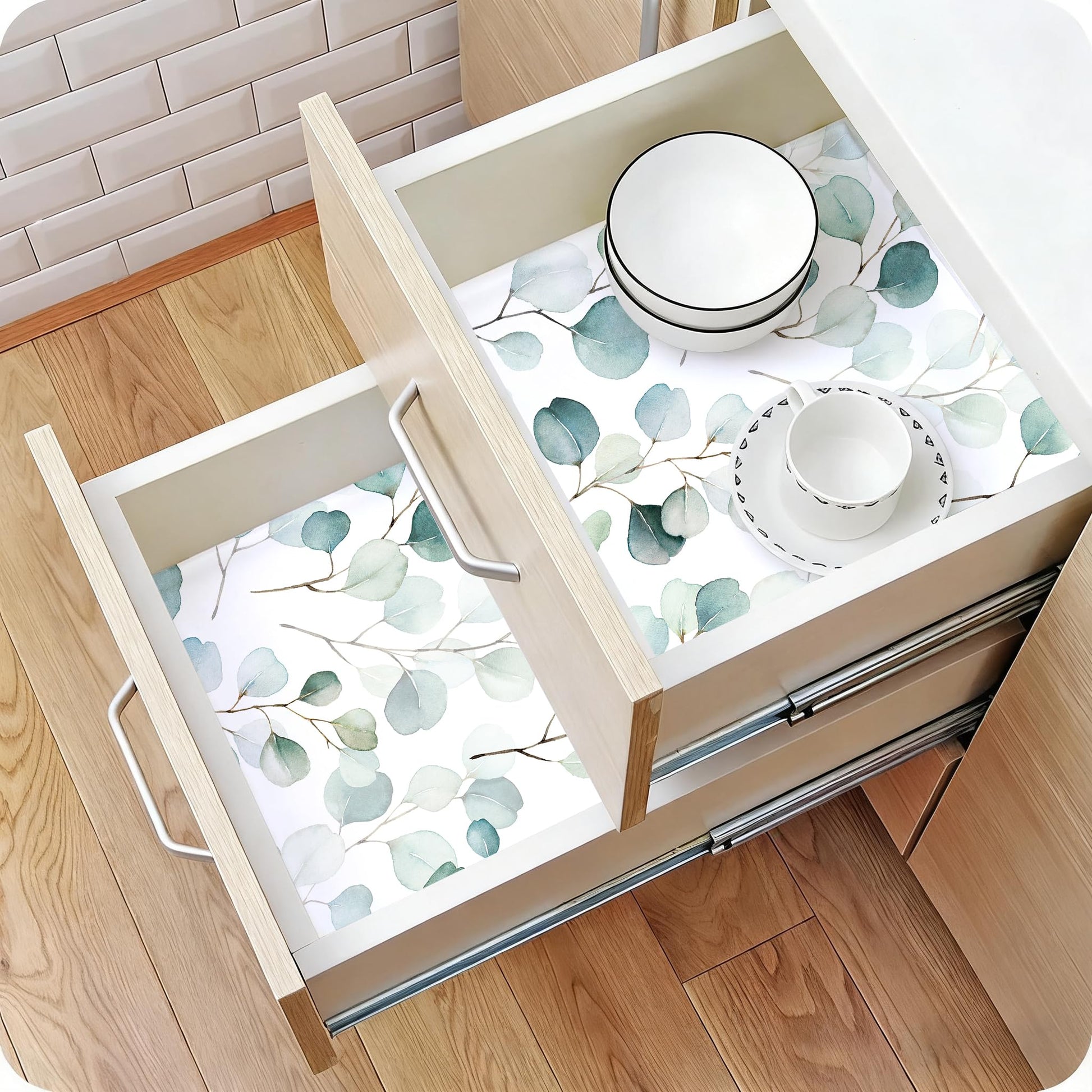 HAOKHOME Adhesive Shelf Liner Dresser Leaf Contact Paper for countertops