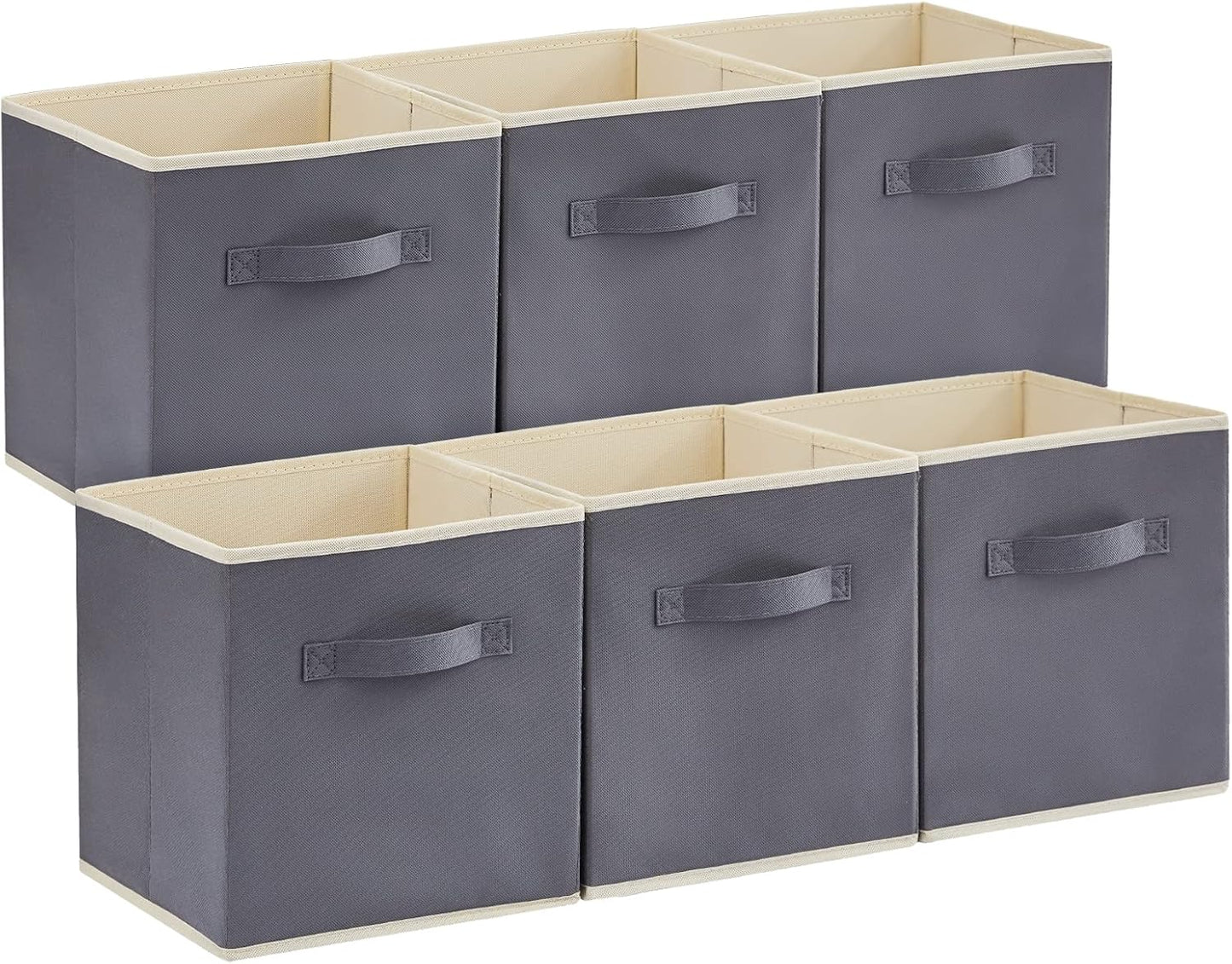 Lifewit Collapsible Fabric Storage Cubes Bins Set 13 Inch, Foldable Cubby Organizers Boxes, 6 Pack Organizing Baskets for Shelf, Closet, Utility Room, Storage Room, 36L Gray