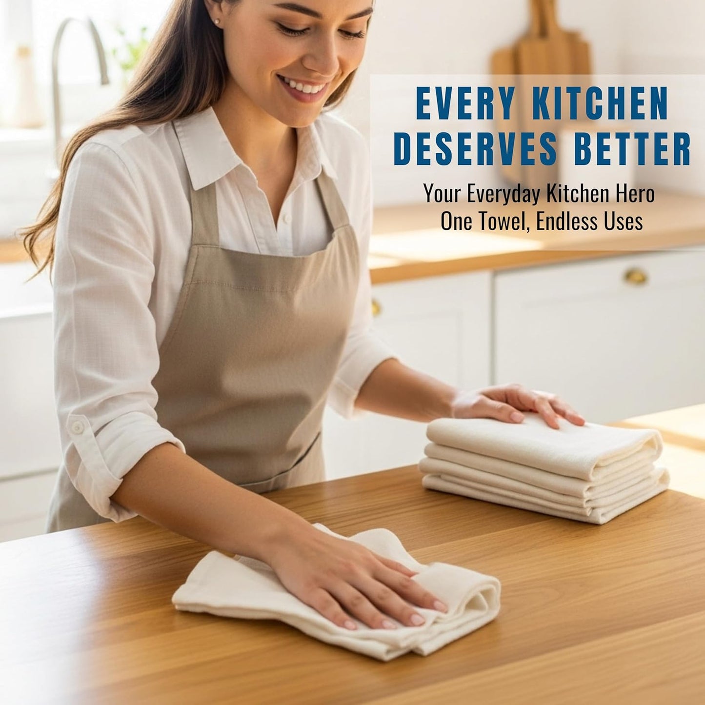 WHITEWRAP Flour Sack Towels| Tea Towel for Crafts| Kitchen Dish Cotton Blank Towel for Embroidery|Baking Bread Proofing Linen Cover| Thick Absorbent Quick Dry| 6 Pack 18"x28" Natural