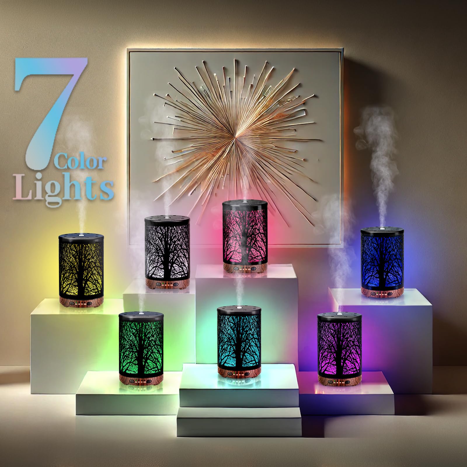 JOYOLO Essential Oil Diffuser 120ML Metal Aromatherapy Diffuser with Timer, Cool Mist Humidifier