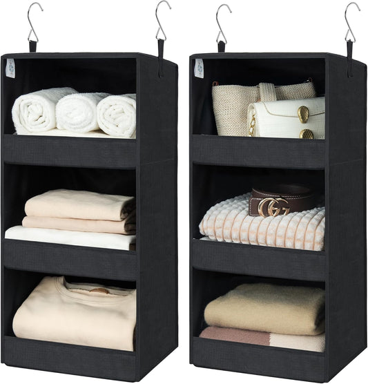 GRANNY SAYS Hanging Closet Shelf, 3-Shelf Foldable Hanging Organizers and Storage, Hanging
