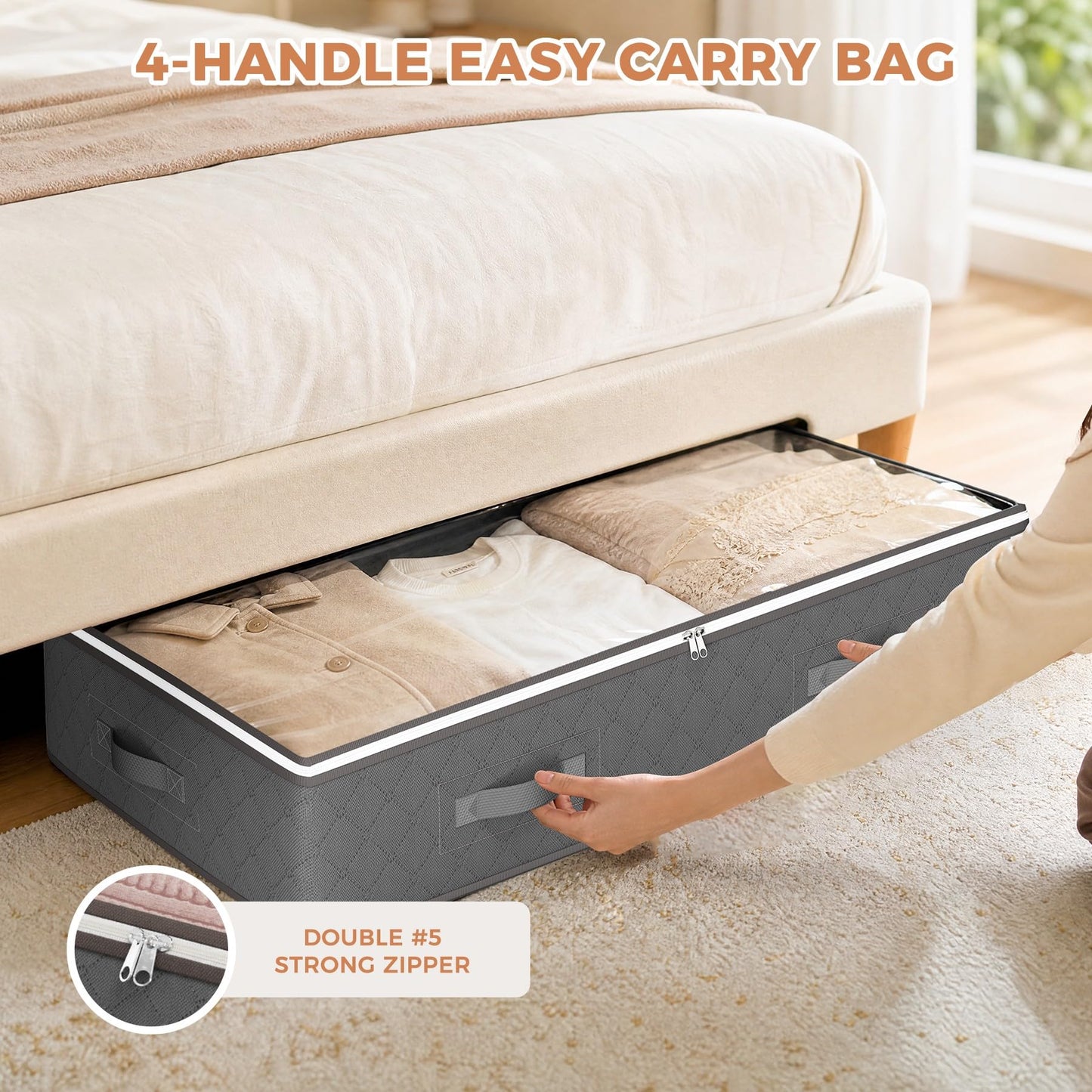 Budding Joy Under Bed Storage Containers, Storage Bins with Clear Lids