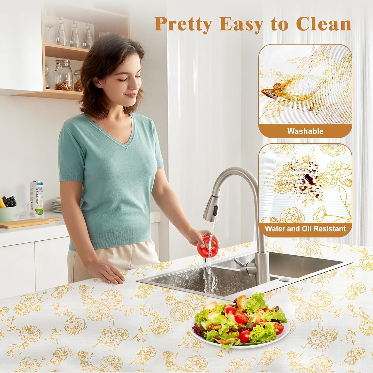 Shelf Cabinet Liner for Kitchen- Non Adhesive Drawer Liner Refrigerator Liner, Premium Waterproof Shelf Paper Protect Surface, Non Slip Easy to Clean Durable EVA Material, Roses, 11.8 in x 20FT