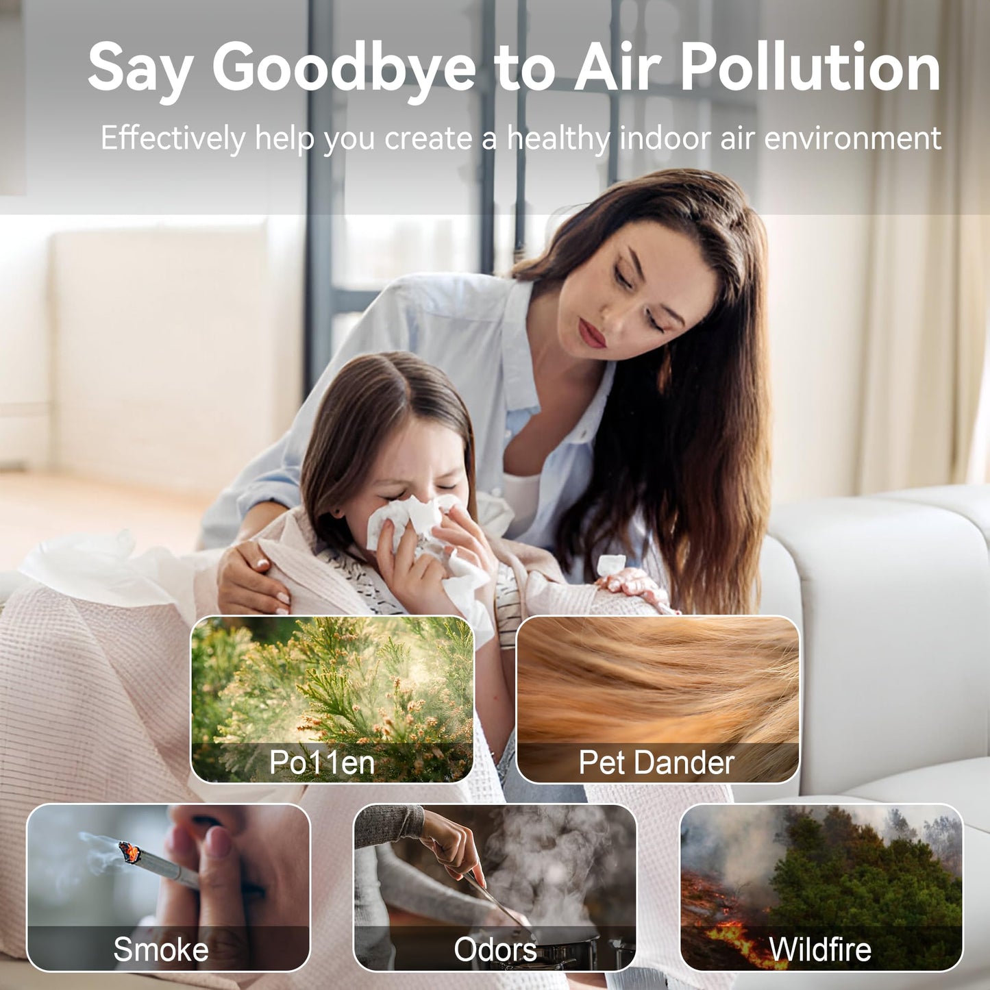 Air Purifiers for Home Large Room Up to 2000 Ft² with Washable Filters, AIUZLK H13 HEPA