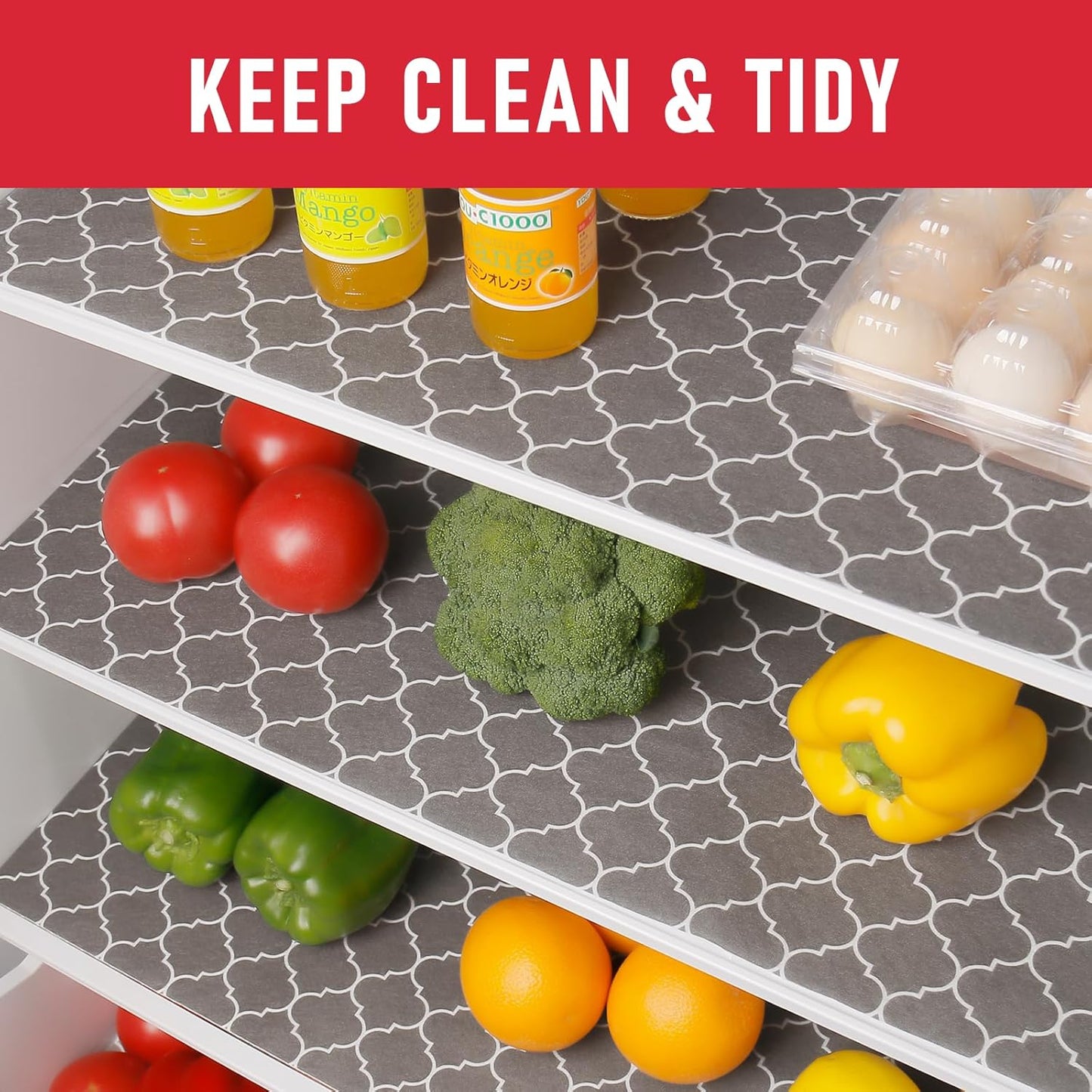 Cooyes 2 in 1 Refrigerator Liners & Fresh mats for Fridge Drawer and Glass Shelves, Absorbent Crisper Mats Washable, BPAfree Cloth Fridge Bin Liners-Keep Produce Fresh Longer