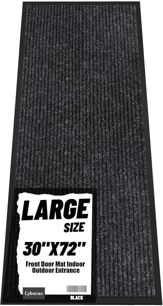 Front Door Mat Indoor Outdoor Entrance, 30" x 72" Dirt Resistant and Absorbent Door Mat, TPR Backing Non-Slip Doormats, Easy to Clean, Low Profile Welcome Floor Mat for Outside Entry