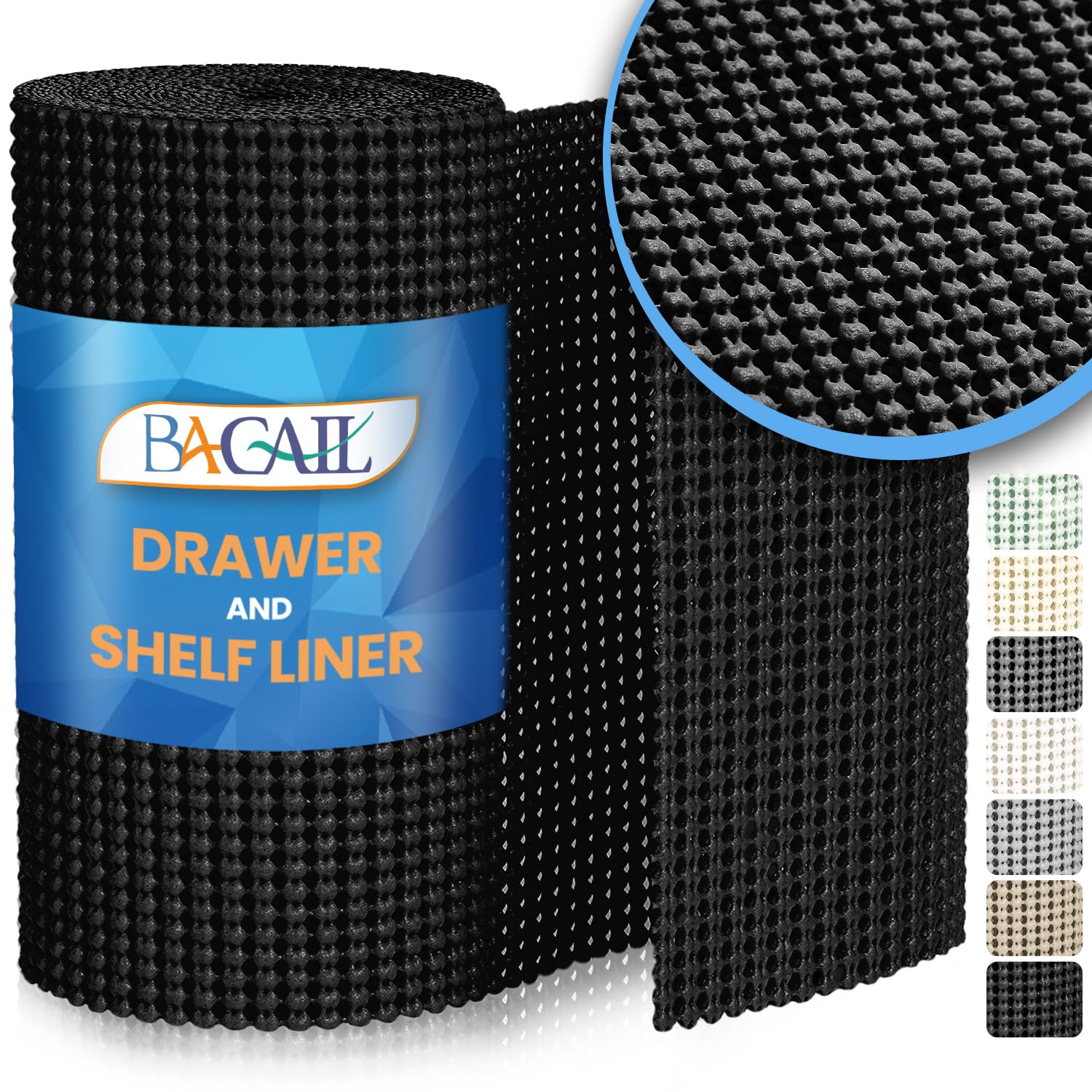 BAGAIL Non-Adhesive Shelf Liner, Thick Strong Grip Drawer Liners for Kitchen Cabinets, Heavy-Duty