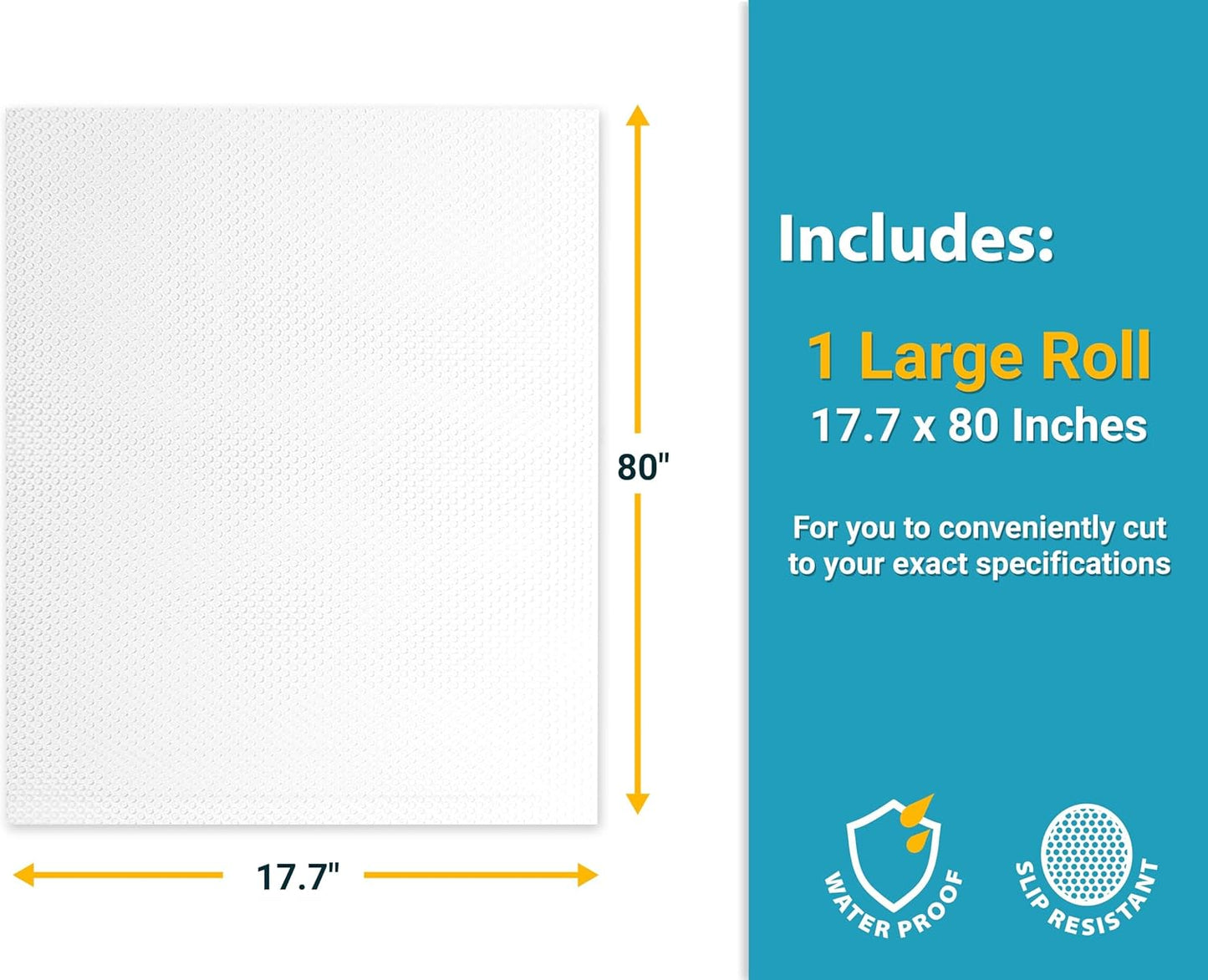 Refrigerator Liners for Shelves by Linda’s Essentials - Easy to Clean Fridge Liner with Spill Protection Fridge Shelf Liners & Drawer Liner, Nonslip BPA-Free Refrigerator Mats (Clear Roll)