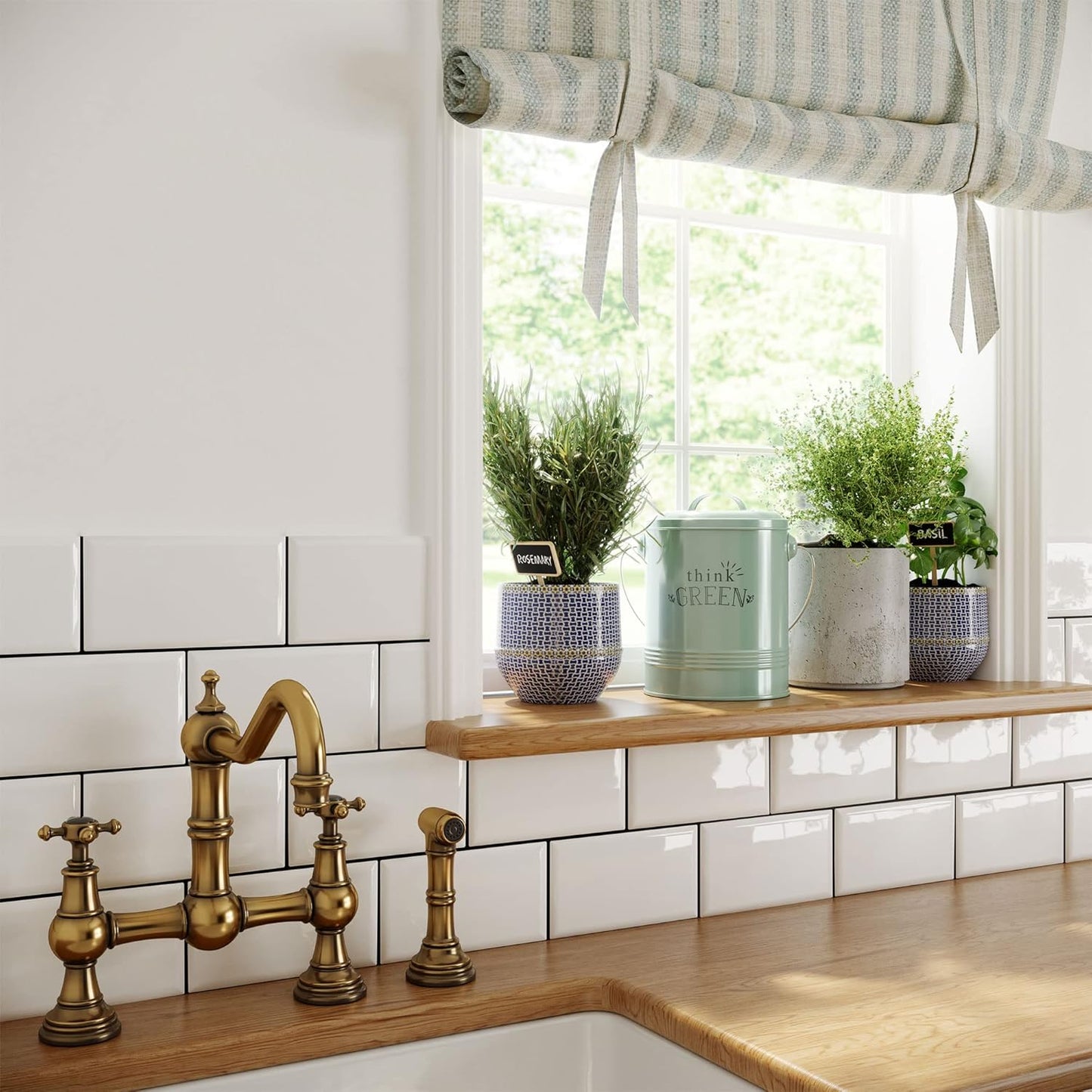 Barnyard Designs Compost Bin for Kitchen Counter - 1.2 Gallon Countertop Composter with Extra Smell-Absorbing Filters and Inner Bucket for Easy Cleaning - Food Waste Bin for Kitchen with Lid (Mint)