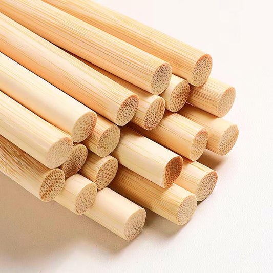 3/8 x 6 Inch 50 PCS Dowel Rods Wood Sticks Wooden Dowel Rods - Unfinished Bamboo Sticks - for