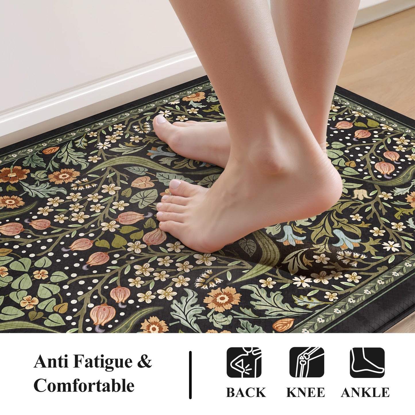 Collive Kitchen Mats for Floor, Kitchen Rugs Sets of 2 Non Slip Washable