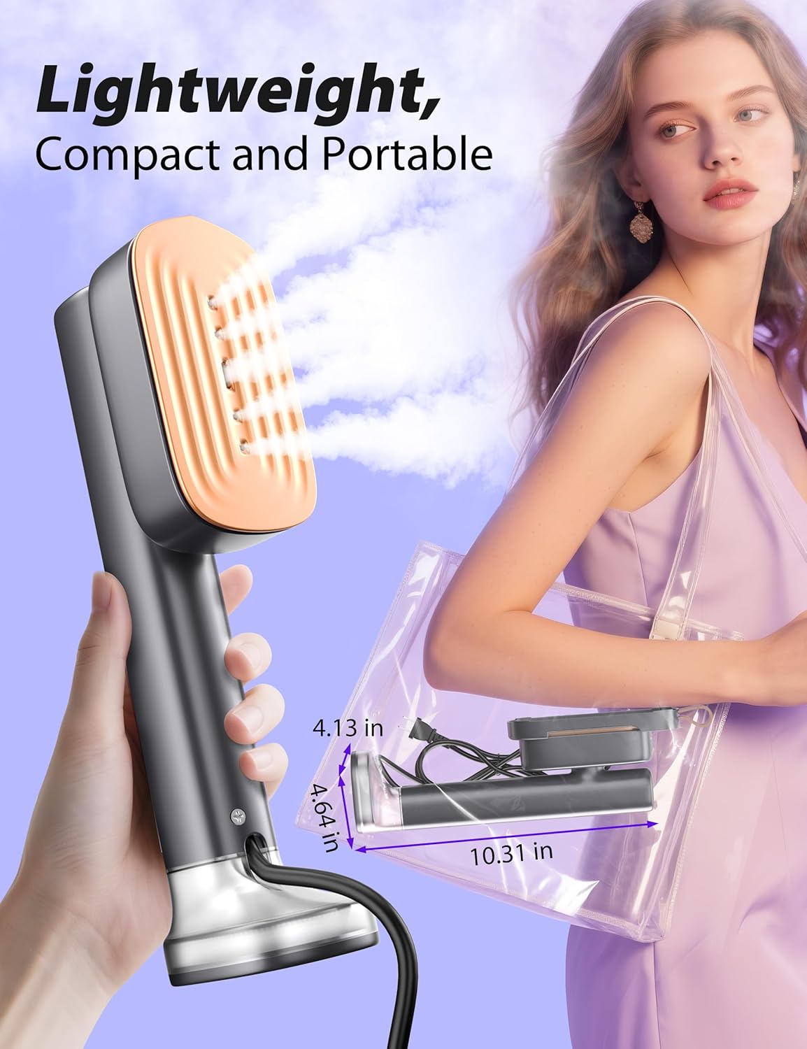 Sundu Steamer for Clothes,15s Fast Heat-up Handheld Garment Steamer,35mins Runtime & 180ml Large Tank,25g/min Steam,Ceramic Panel,Stands on Desk,Wrinkle Remover for Travel, Home, Office(Dark Gray)