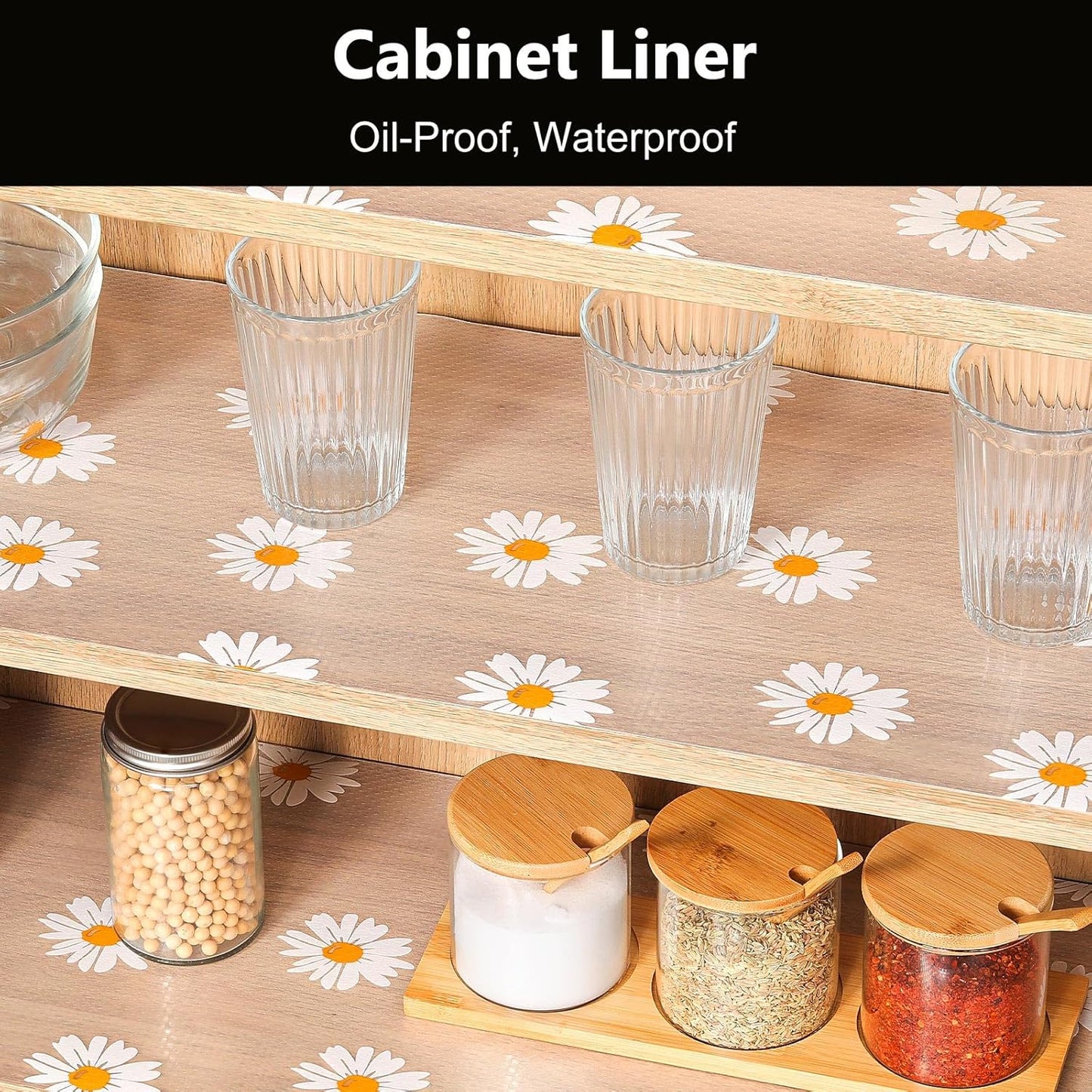 INNOLITES Shelf Liners for Kitchen Cabinets, Non Adhesive Drawer Cabinet Liner, Waterproof Oil-Proof Non-Slip Shelf Liner for Kitchen Pantry Refrigerator 23.6" x 236"