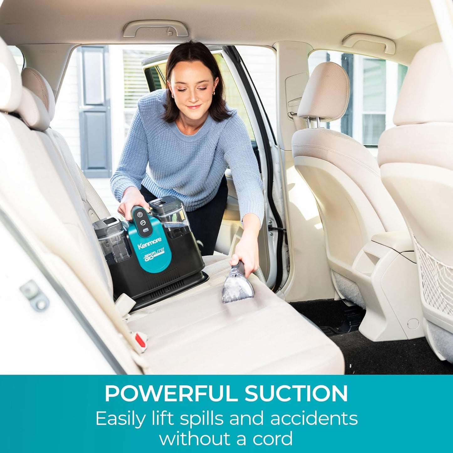 Kenmore KW1090 SpotLite Go 24V Cordless Brushless Portable Carpet Spot Cleaner, 16Kpa Power Suction, 55Mins Runtime with Hose Cleaning Tool for Pets, Area Rugs & Couches