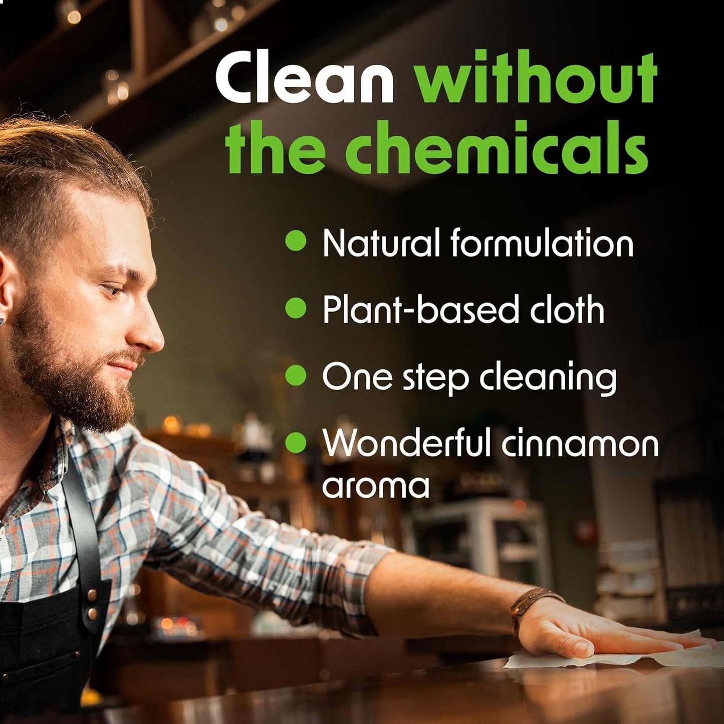 Wipex Table Bussers - Natural Cleaning Wipes | Table Cleaning Quick Cleaner & Counter Wipes | Made with Vinegar, Propolis, Clove and Cinnamon Oil, 400 Natural Surface Wipes