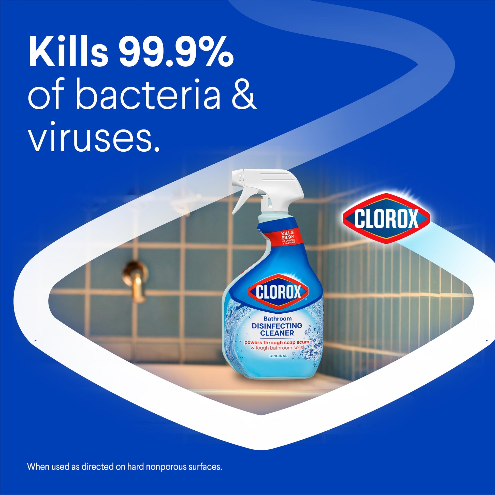 Clorox Disinfecting All-Purpose Cleaner, 32 fl. Oz., and Bathroom Cleaner, Bleach Free, Household