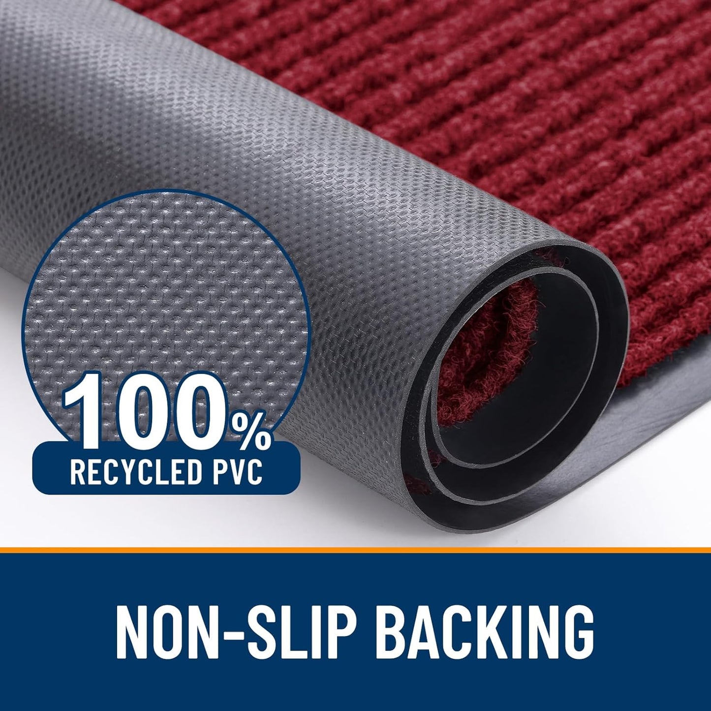 OLANLY Front Door Mat Indoor Outdoor Entrance, Waterproof Heavy Duty Doormat, Fade Resistant, Low Profile, Easy Clean Patio Porch Welcome Floor Mats for Entry, 40x32, Wine Red