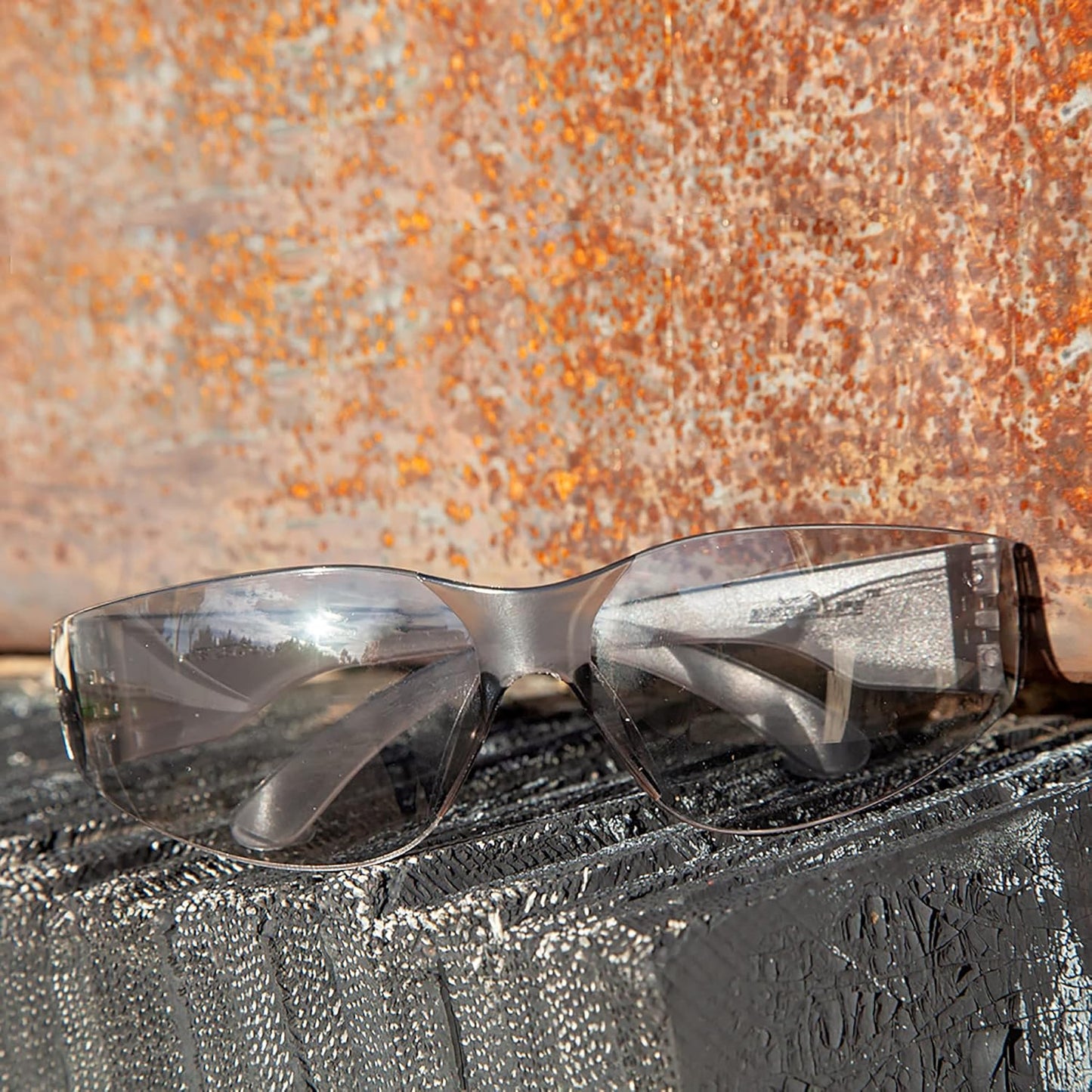 BISON LIFE Safety Glasses - Scratch Resistant Wrap Around Eyewear, Polycarbonate ANSI Z87.1 Impact Resistant Lens
