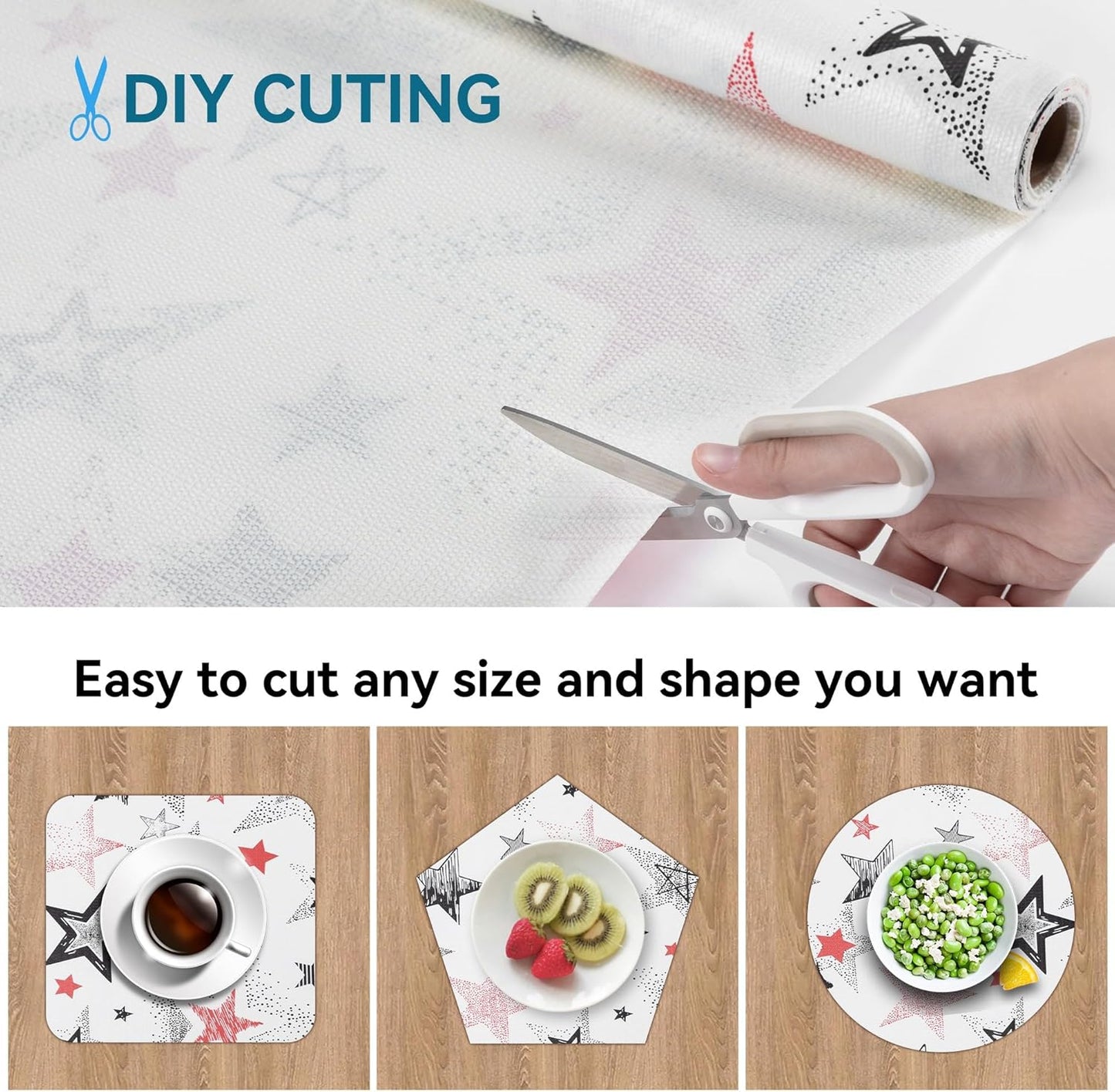 Shelf Liner 18" W x 384" L Long Non Adhesive Kitchen Drawer Liner, Waterproof Shelf Liner Durable Anti-Slip for Kitchen Cabinets