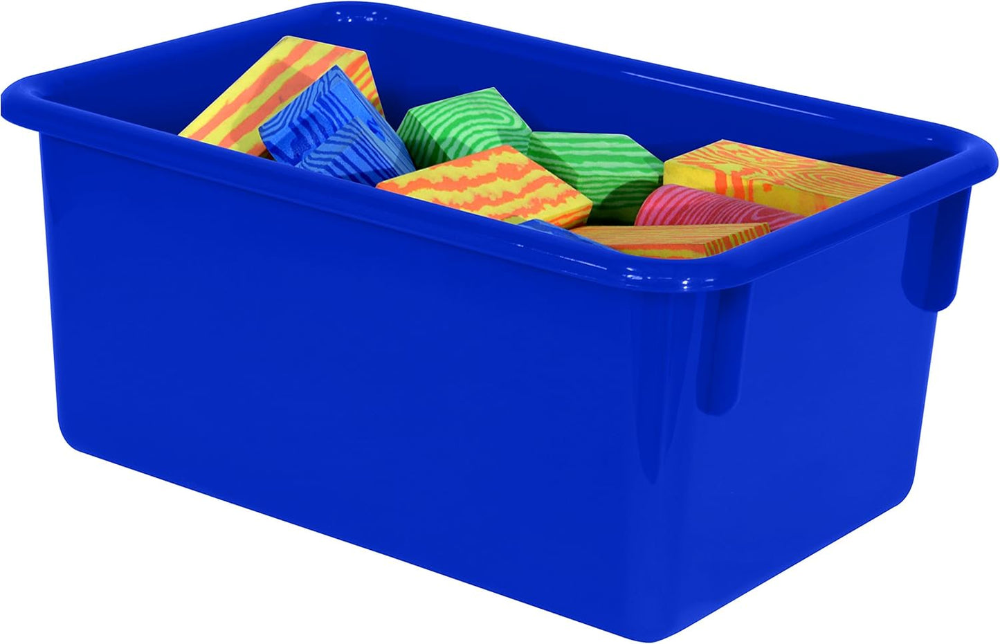 Wood Designs Cubby Storage Bin, Heavy Duty Plastic Containers for Kids Blue Cubby Tray Set of 20