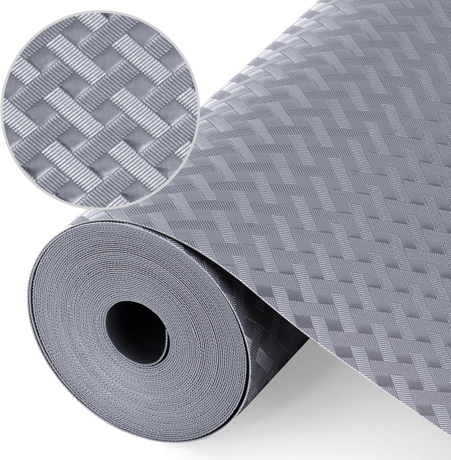 Shelf Liners, Non-Adhesive Drawer Liner, Waterproof & Oil-Proof Kitchen Cabinet Cupboard Liner Plastic EVA Material BPA Free Fridge Liner Mats Paper Protector for Shelves (Grey/16in x 240in)