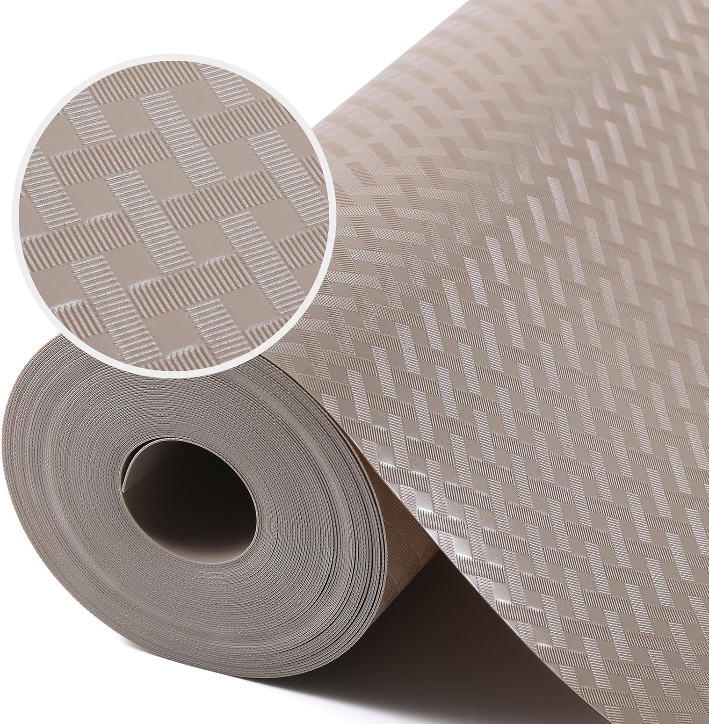 Beige Shelf Liners for Kitchen Cabinets Refrigerator Liners Waterproof & Oil-Proof Kitchen Cupboard Liner Drawer Mats EVA Material Non Adhesive Fridge Liner for Shelves 17.5 x 78.7 Inches