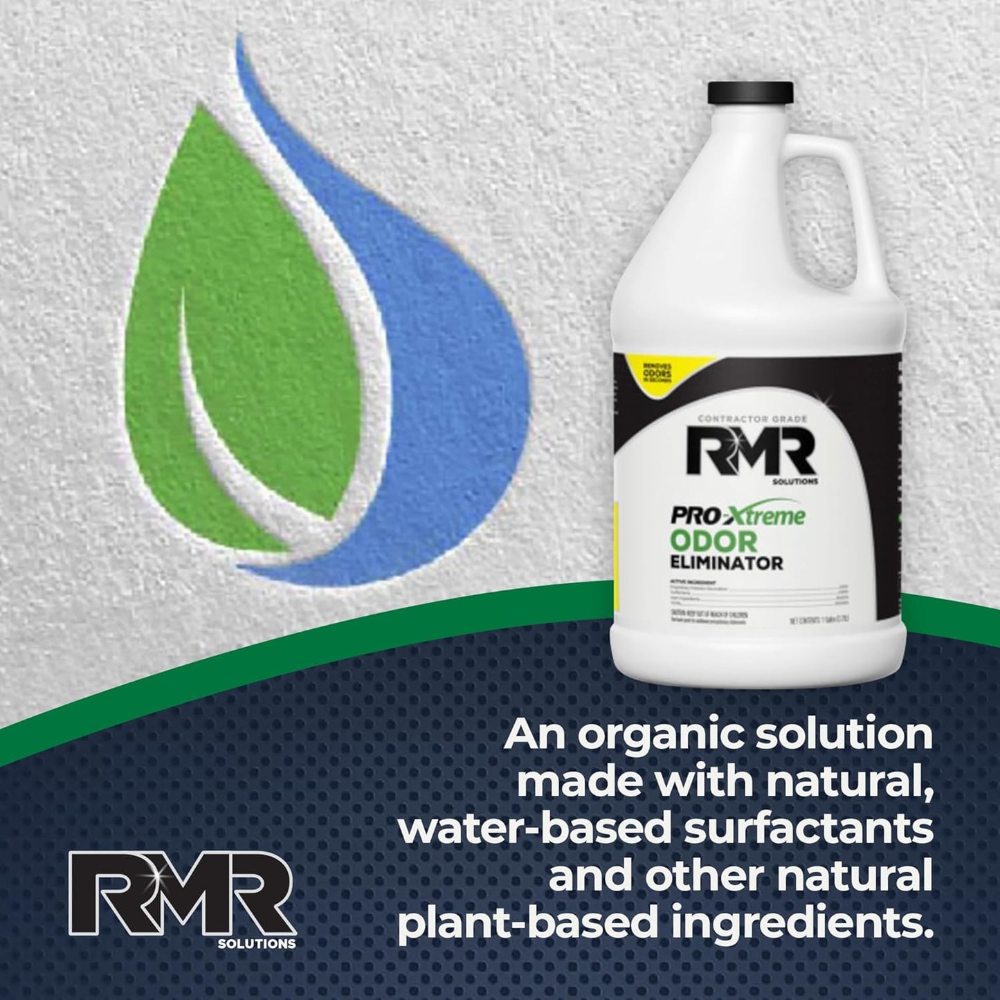 RMR PRO-Xtreme Odor Eliminator, Commercial-Strength Formula, Naturally Destroys Odors, Organic Solution, Tackles The Worst Odors, No Masking or Cover-Up Fragrances, Safe and Easy to Use, 1 Gallon