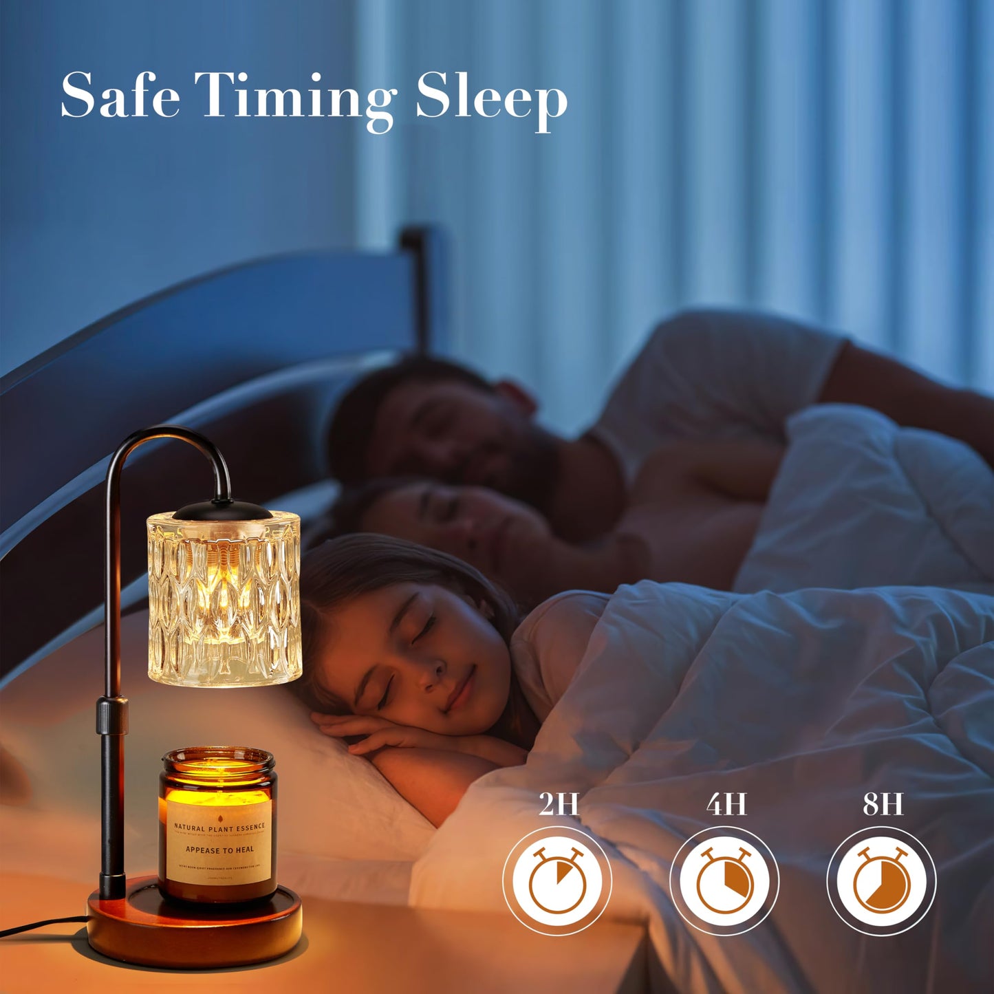 Briever Dimmable Candle Warmer Lamp with Timer, Height Adjustable Electric Candle Wax Warmer