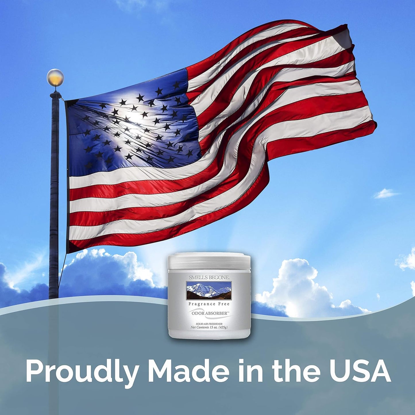 SMELLS BEGONE Air Freshener Odor Absorber Gel - 15 oz, Pack of 2 - Absorbs and Eliminates Odor in Pet Areas, Bathrooms, Cars, & Boats - Made with Essential Oils - Fragrance Free