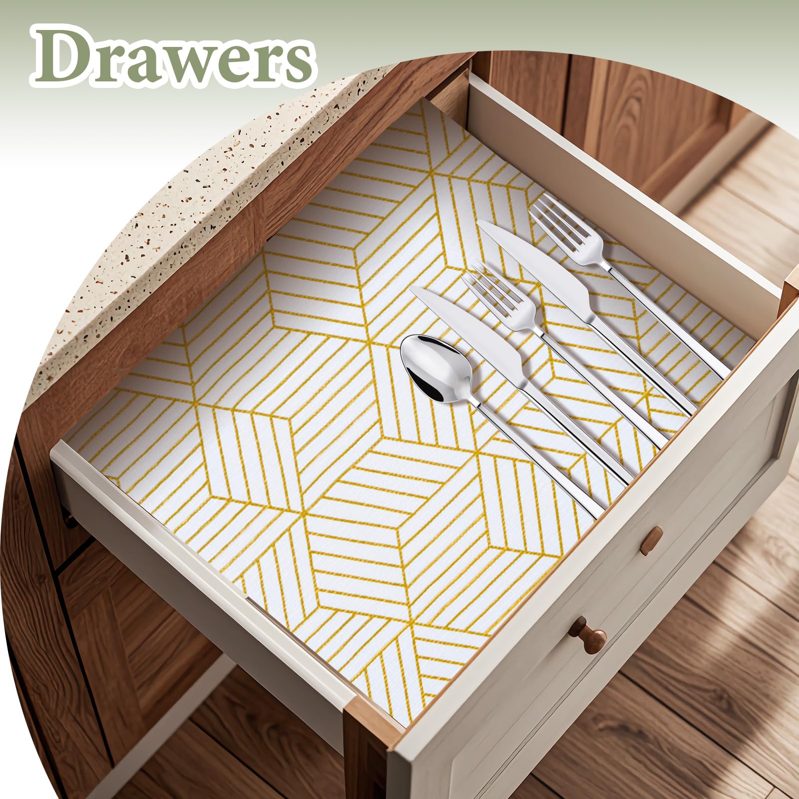 Shelf Liners for Kitchen Cabinets 12in x 20FT, Non Adhesive Cabinet Liner Strong Non-Slip Thickened